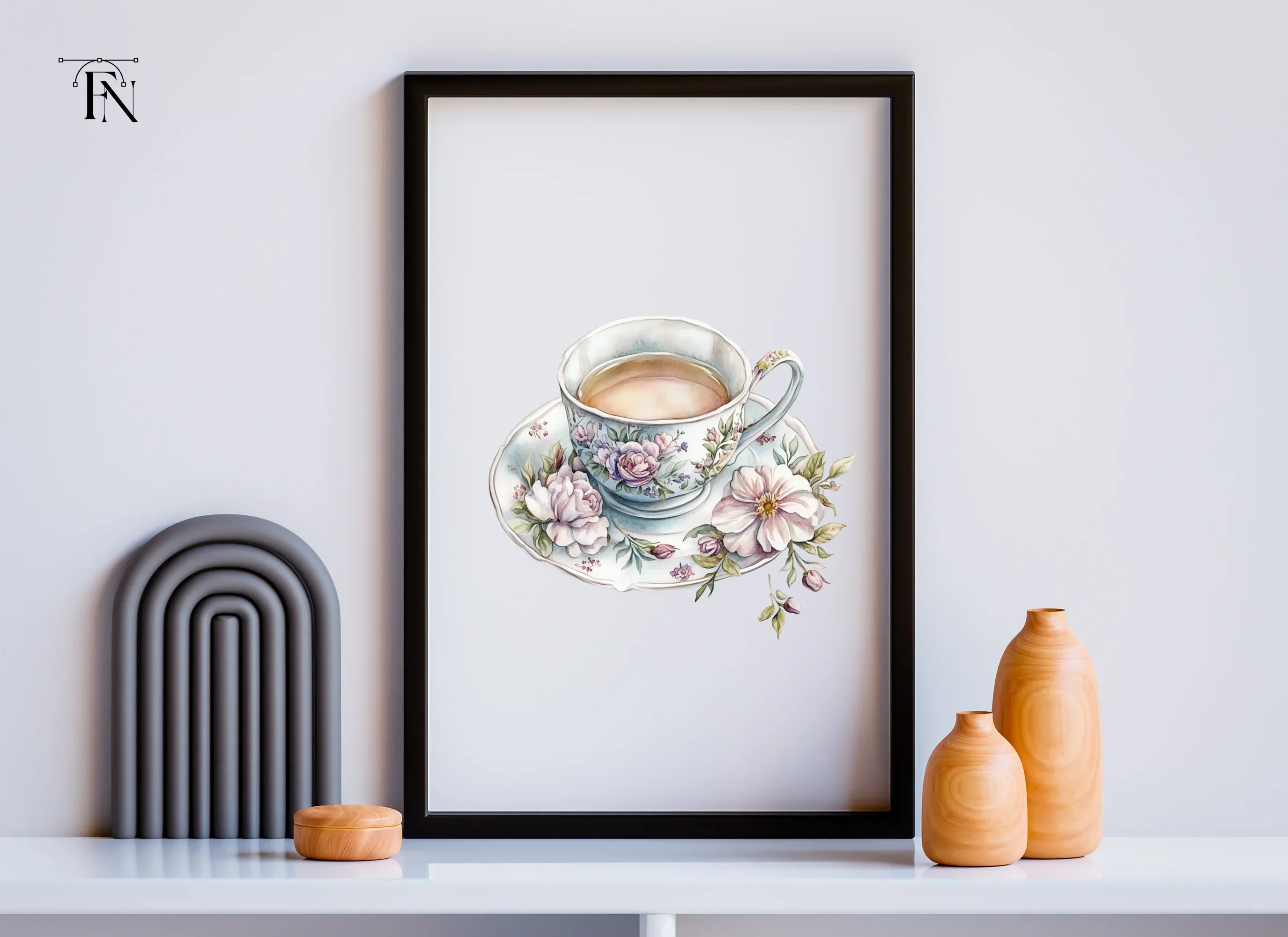 Charming Floral Teacups Clipart Bundle - Image 3