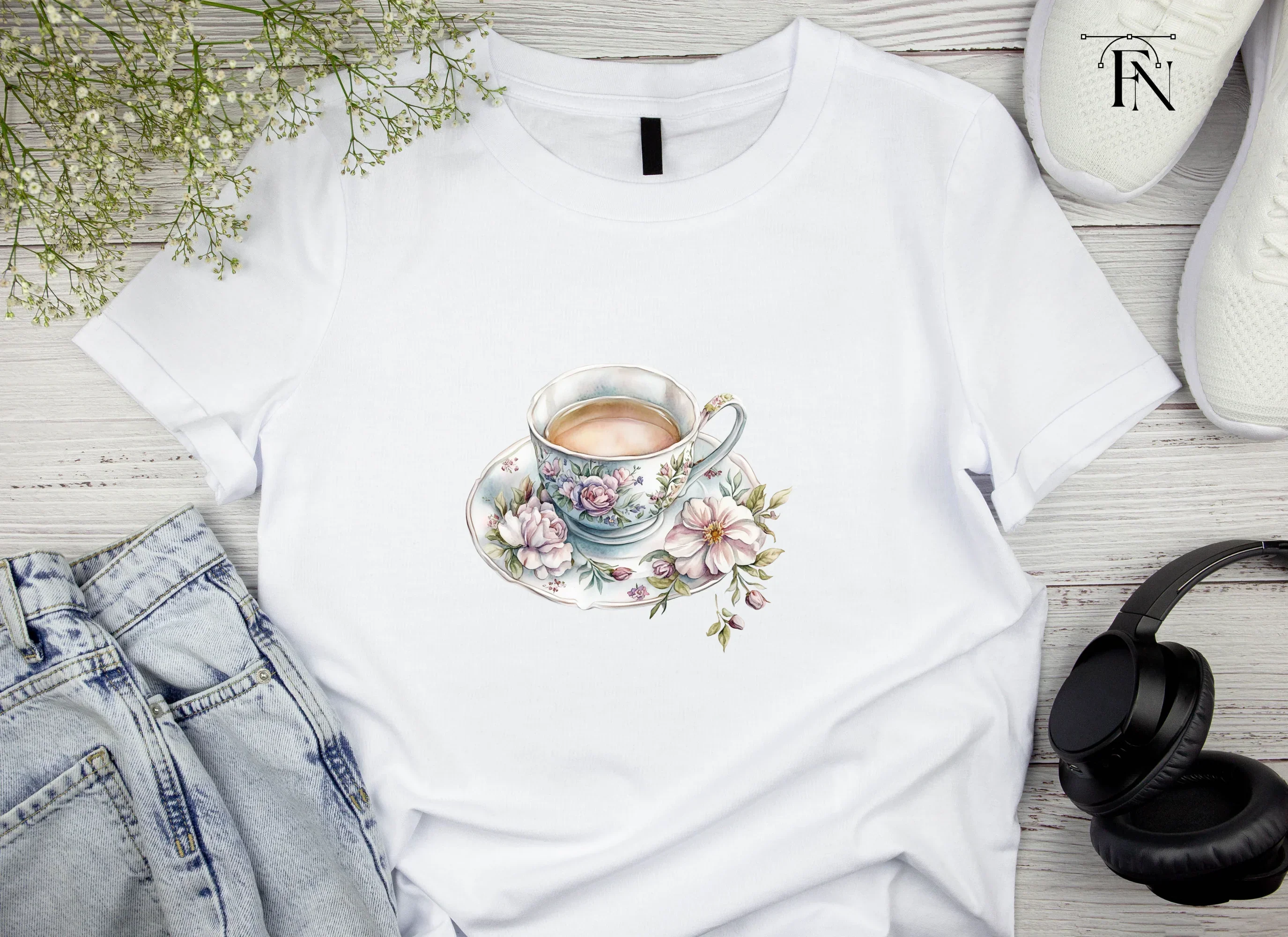 Charming Floral Teacups Clipart Bundle - Image 5