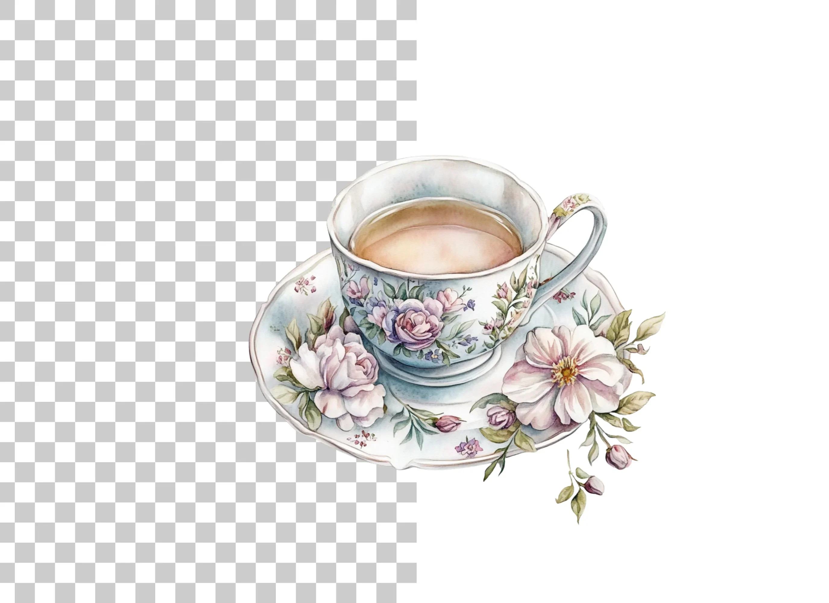 Charming Floral Teacups Clipart Bundle - Image 6