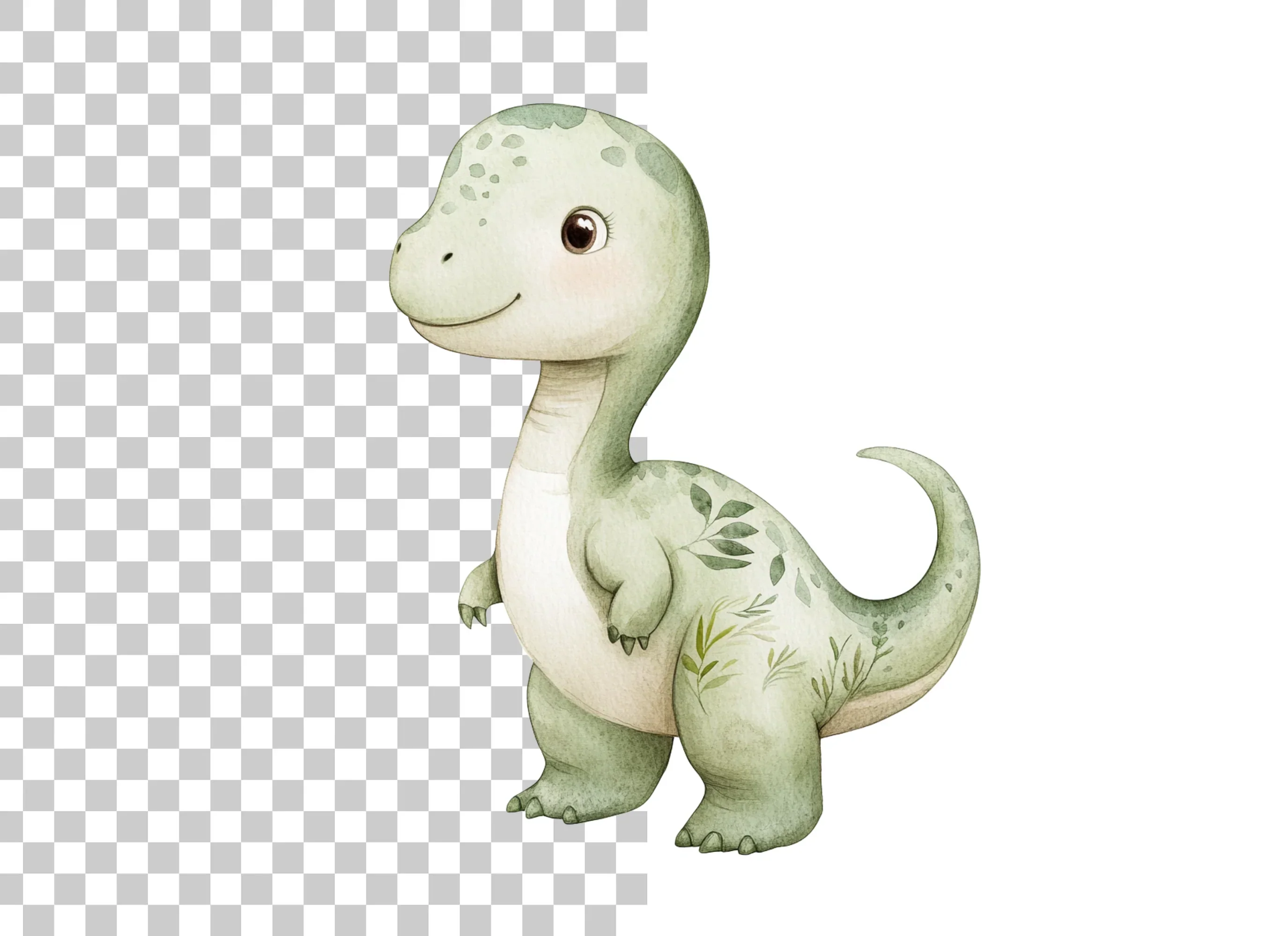 Charming Green Dinosaur Clipart Bundle - Image 3