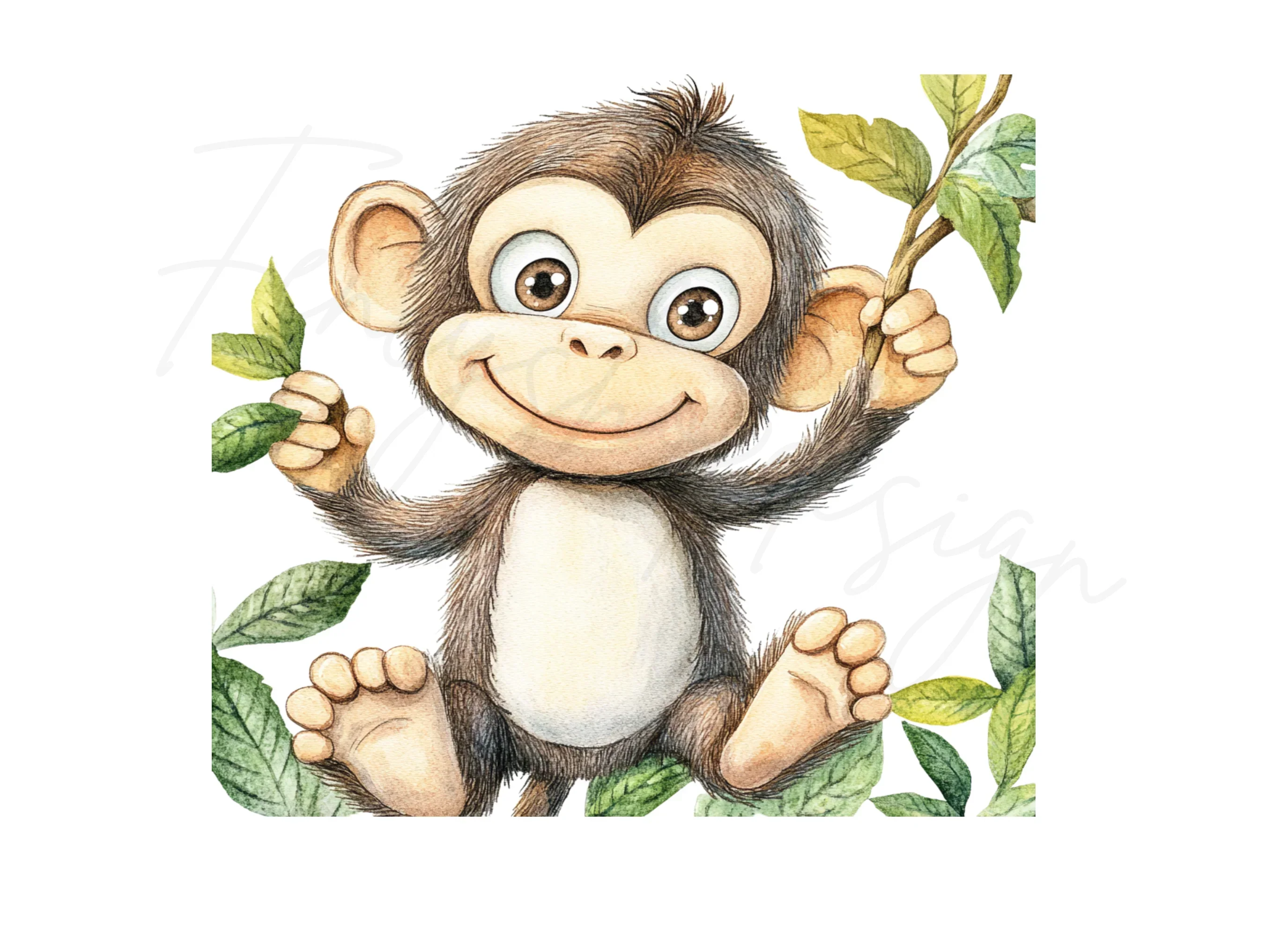 Charming Monkey Clipart Bundle for Kids - Image 3