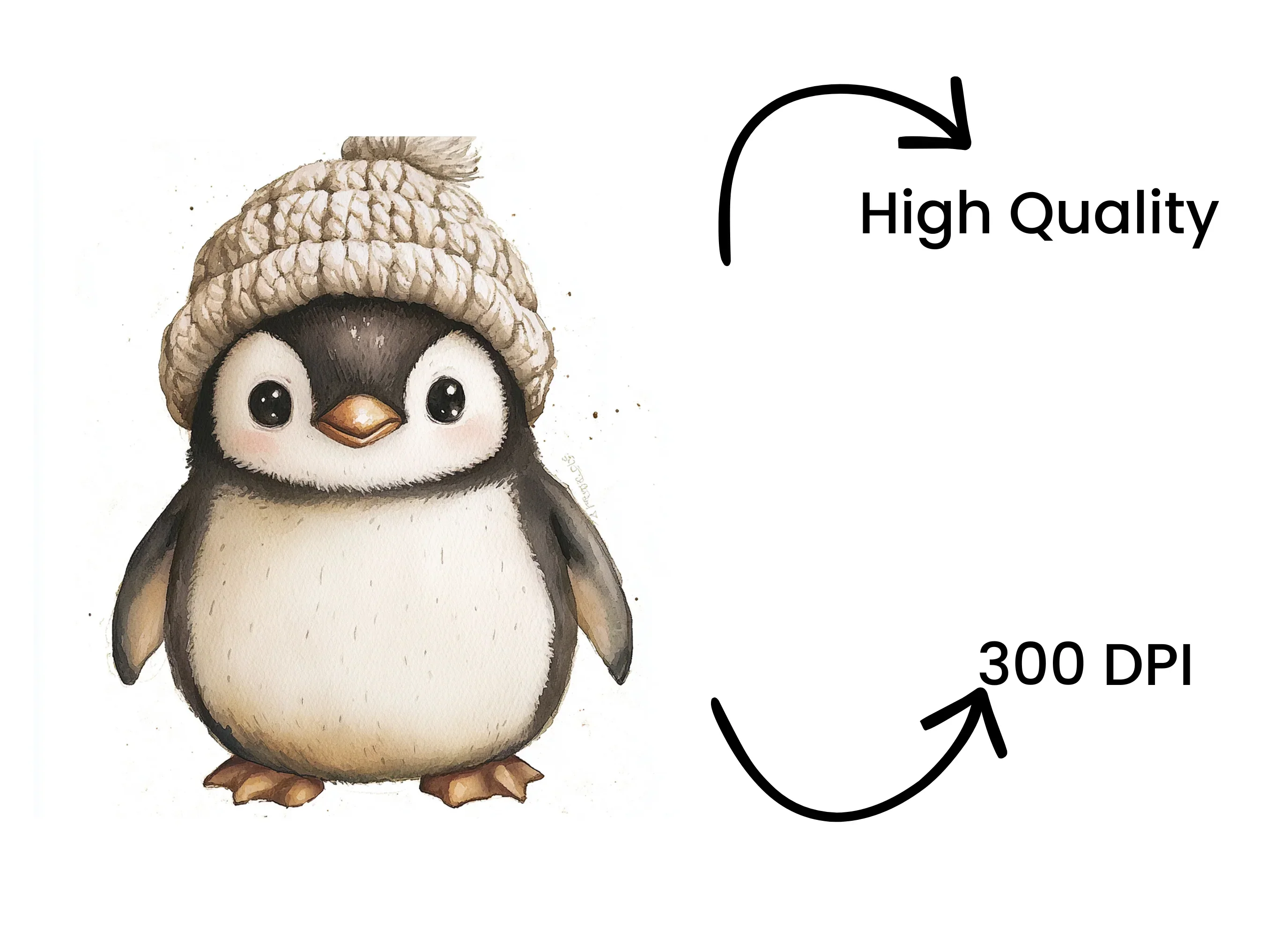 Charming Penguin with Knitted Hat Clipart Bundle - Image 4