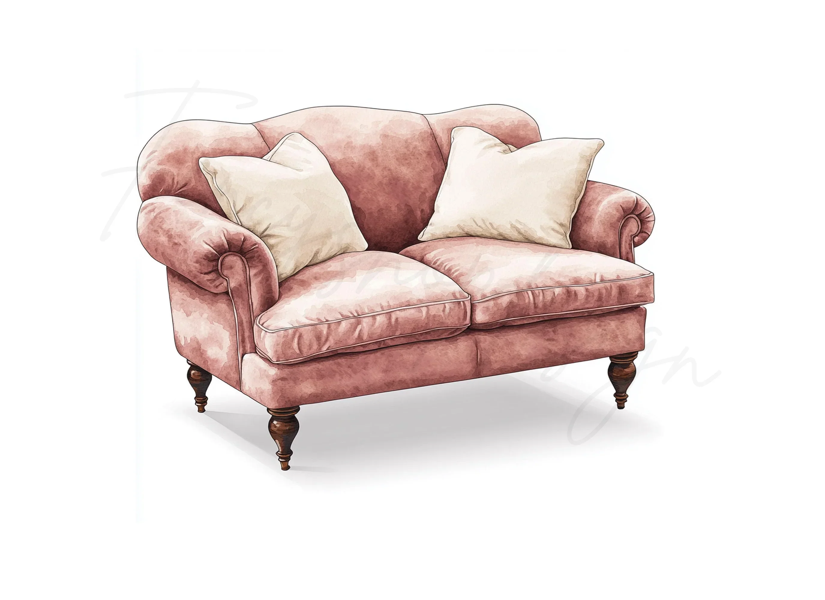 Charming Pink Sofa Clipart Bundle - Image 2