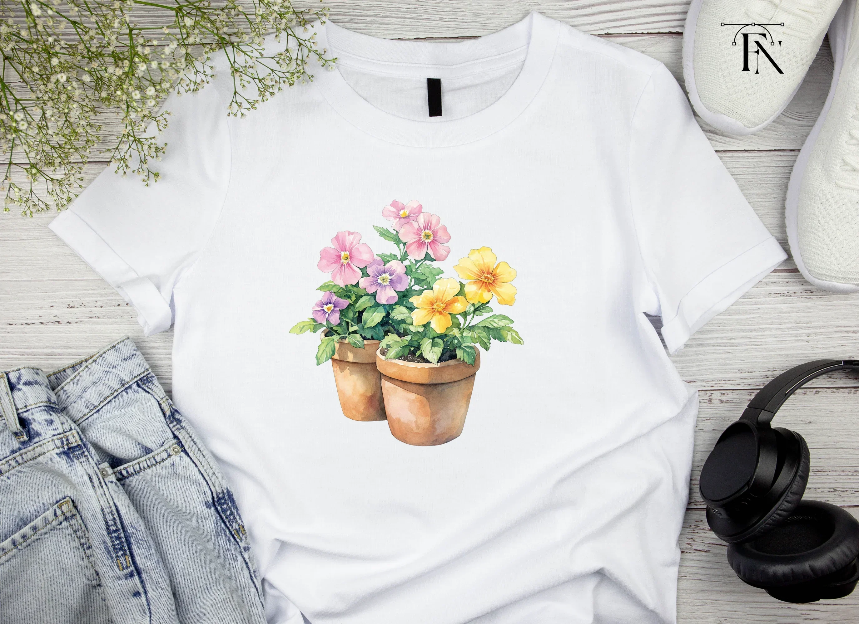 Charming Potted Pansies Clipart Bundle - Image 5