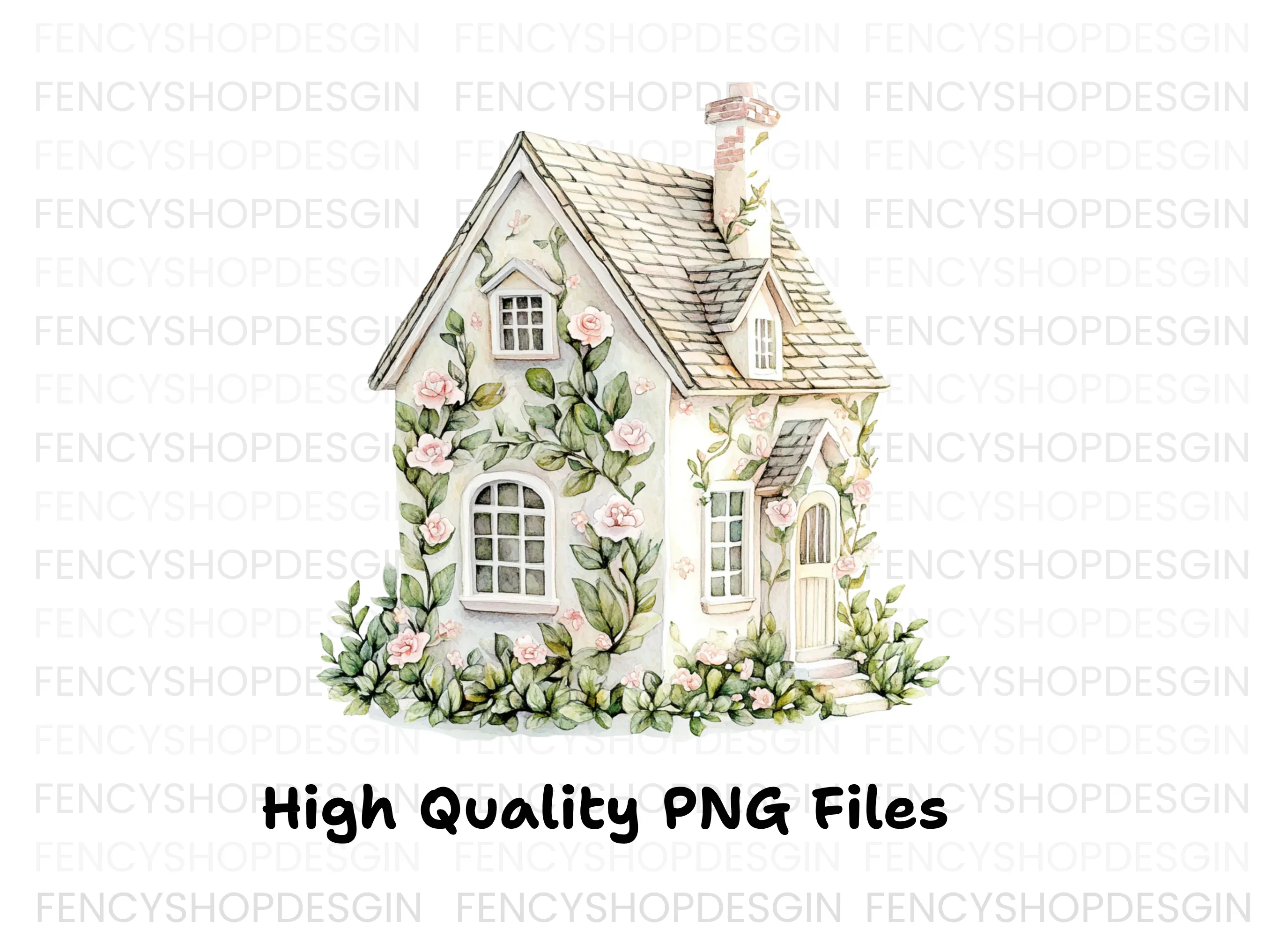 Charming Rose Covered Cottage Clipart Bundle - Image 3