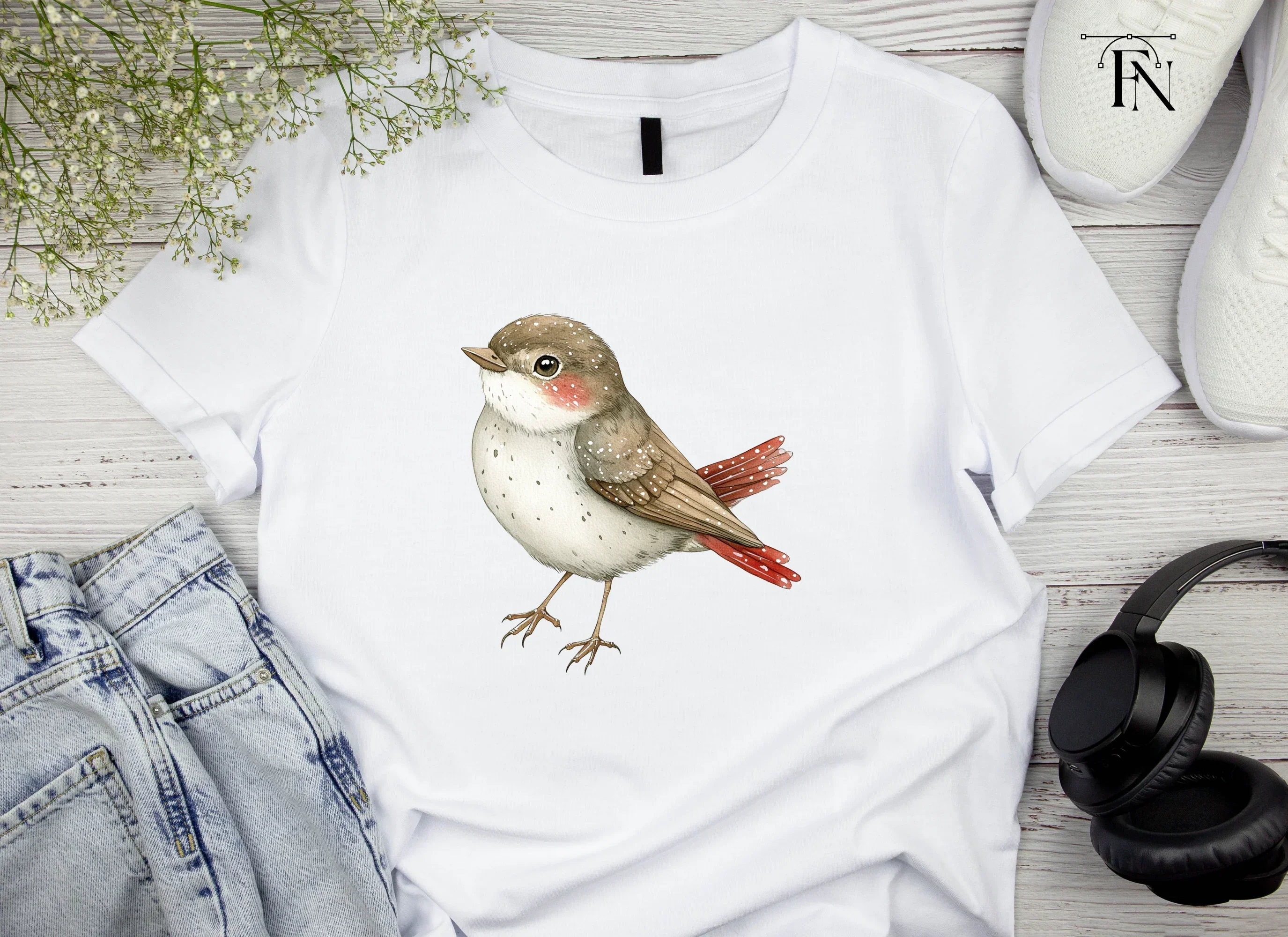 Charming Spotted Bird Clipart Bundle - Image 3