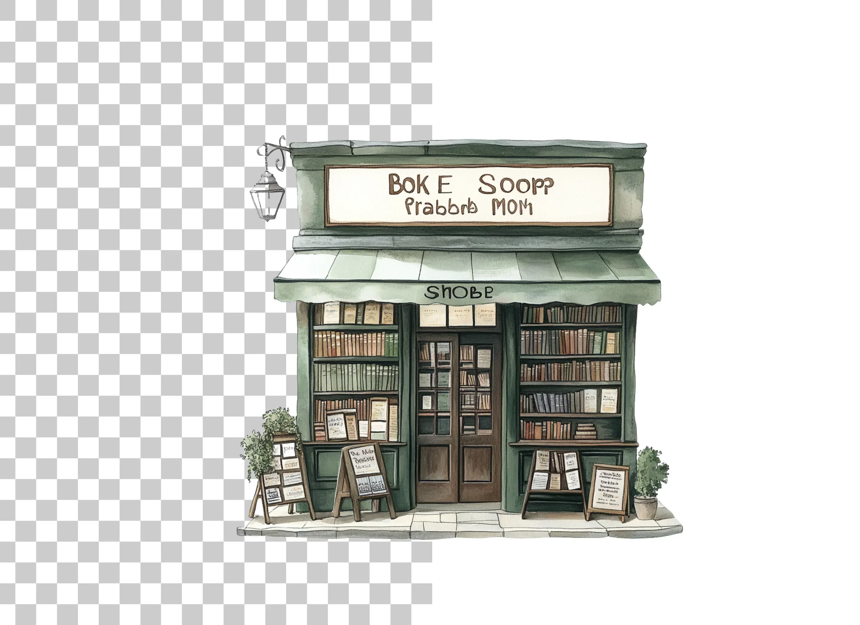 Charming Vintage Bookstore Clipart Bundle - Image 2