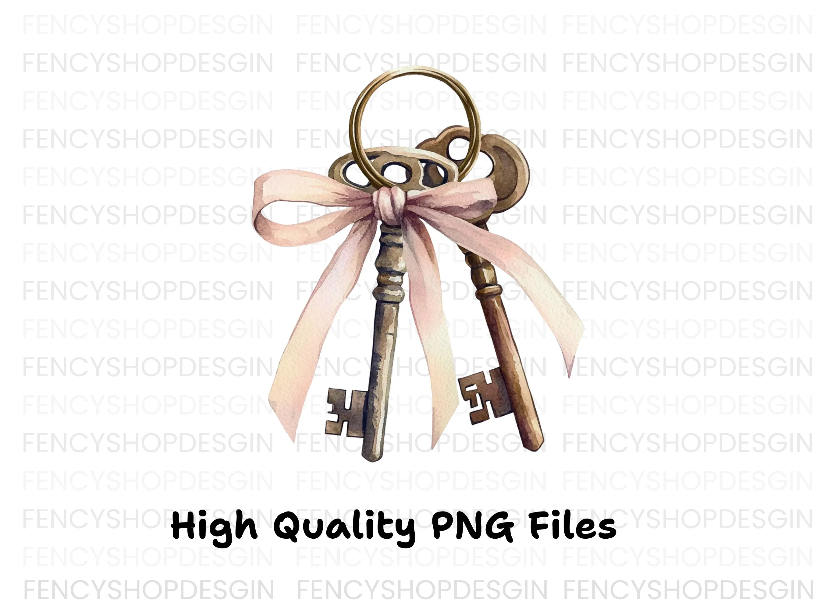 Charming Vintage Key Clipart Bundle - Image 2