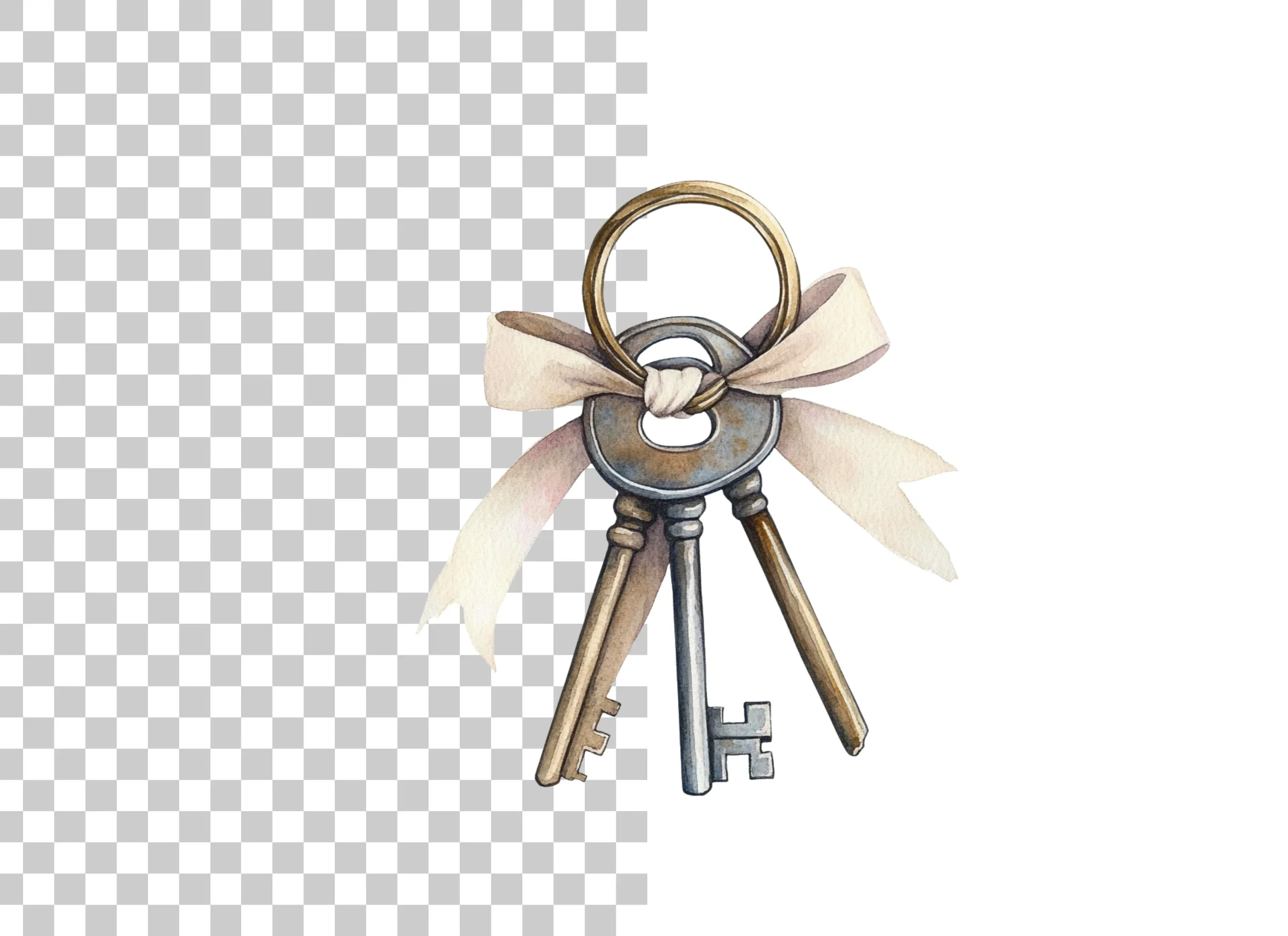 Charming Vintage Key Clipart Bundle - Image 6