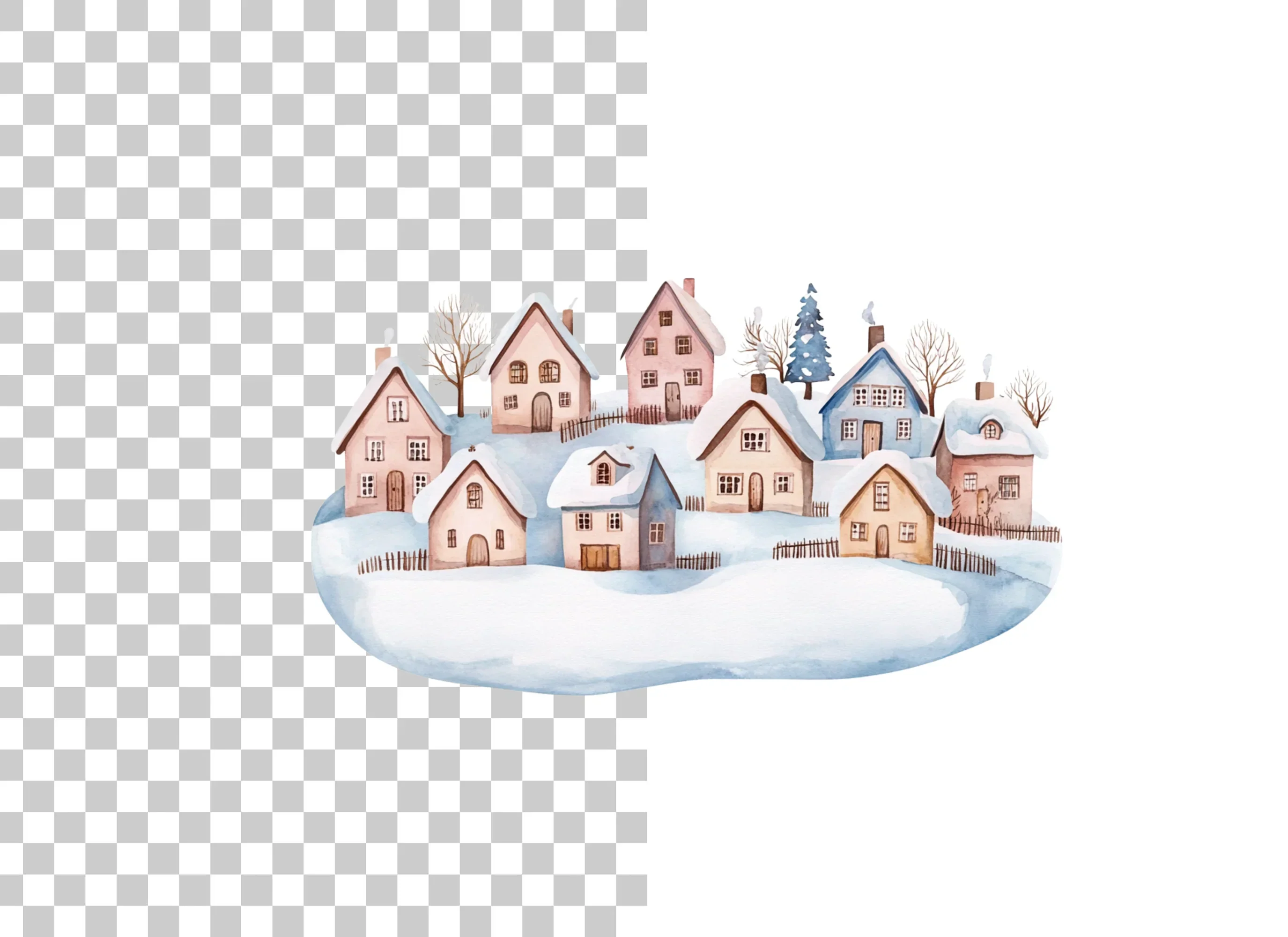 Charming Winter Town Clipart Bundle - Image 2