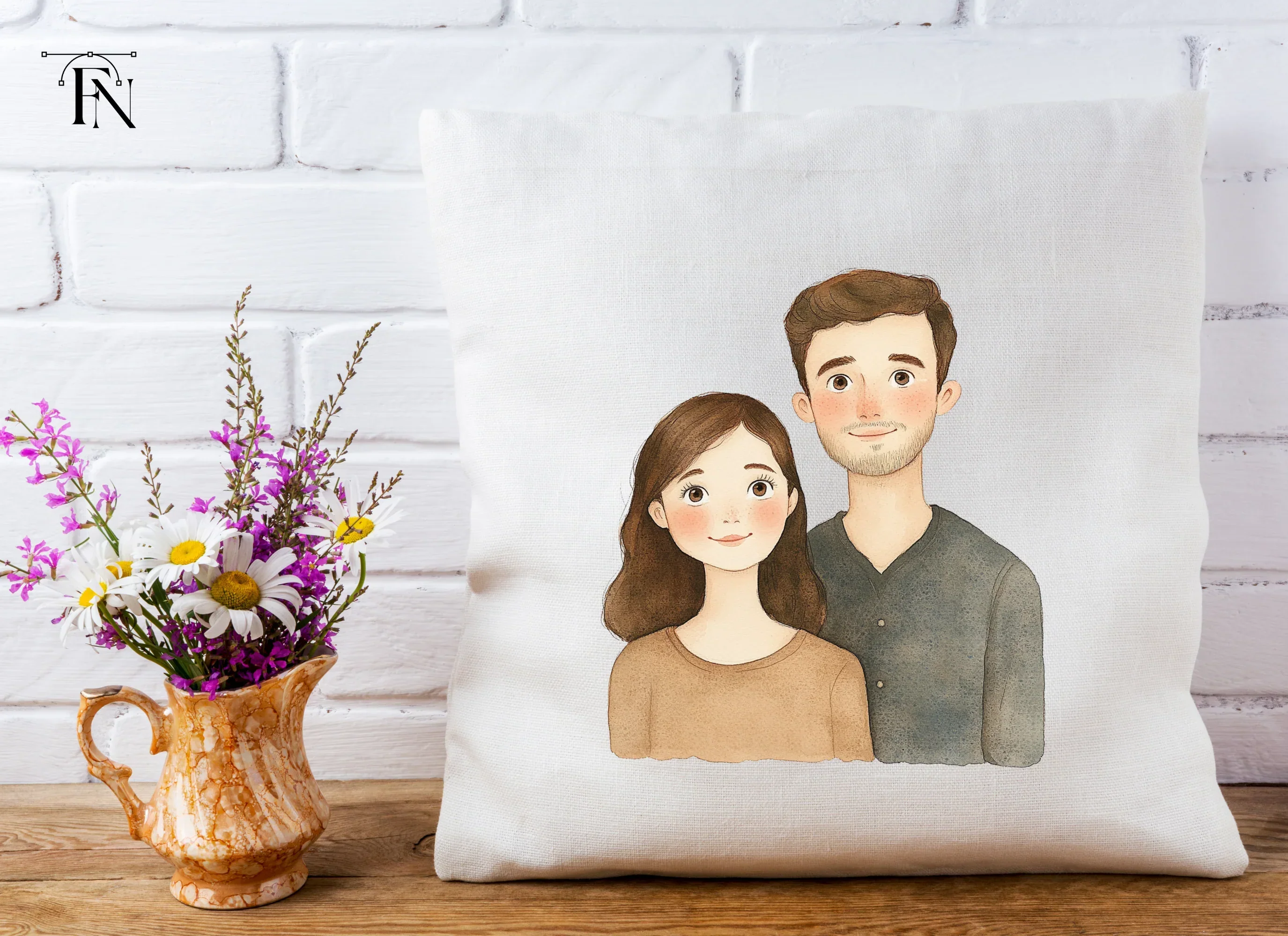 Charming Young Couple Portrait Clipart Bundle - Image 5