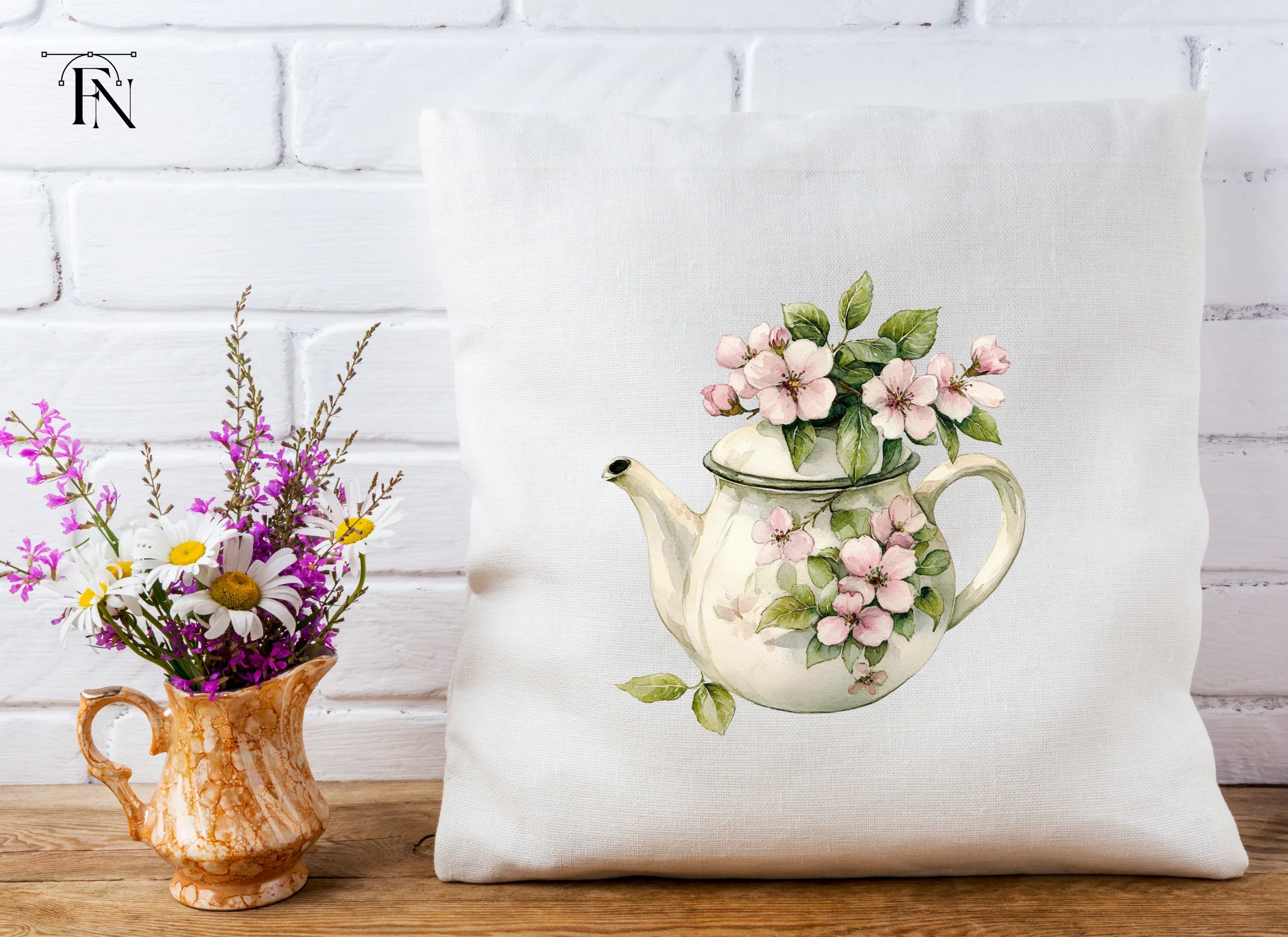 Cherry Blossom Teapots Clipart Bundle - Image 5