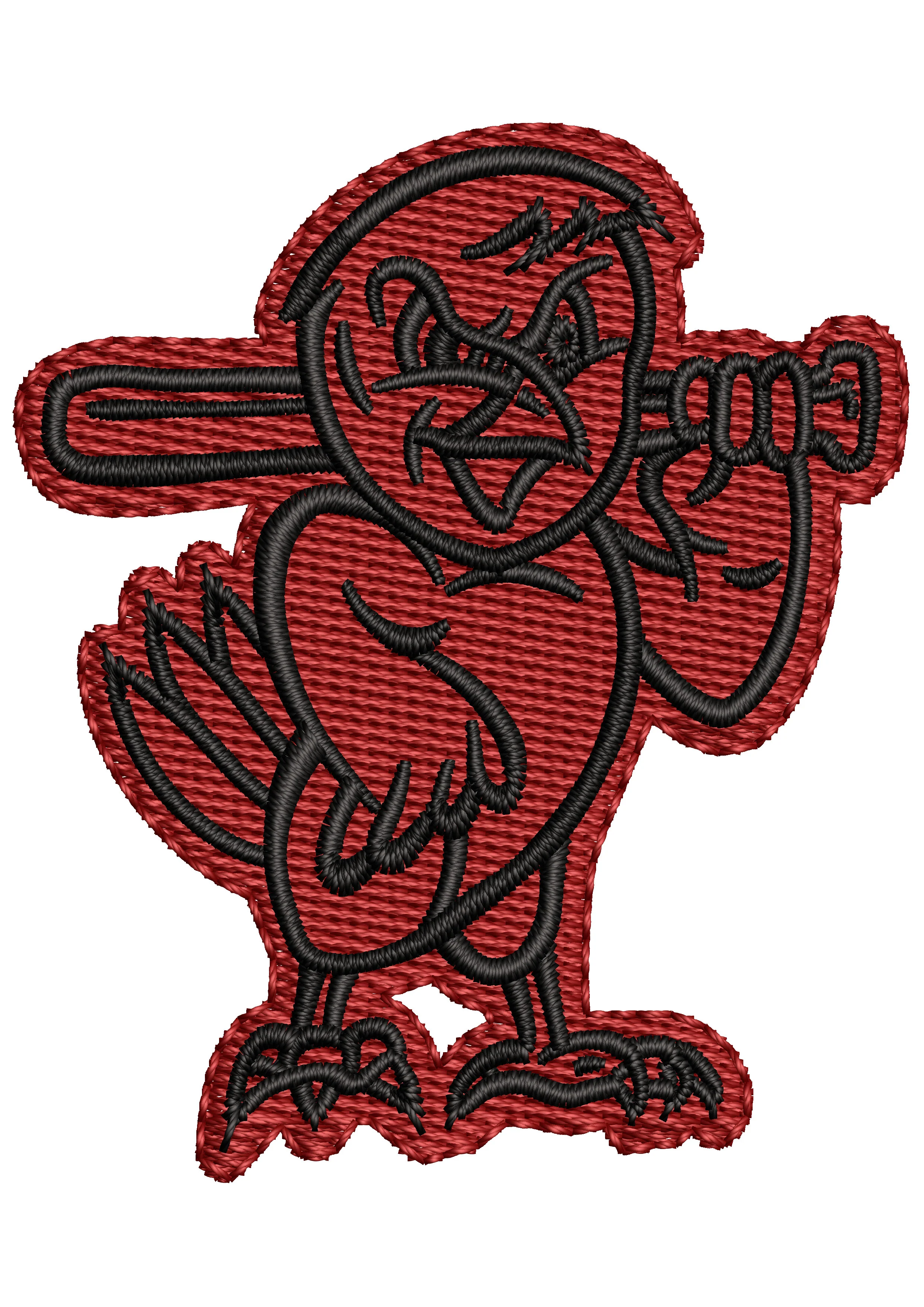 Chicken Player Embroidery Design