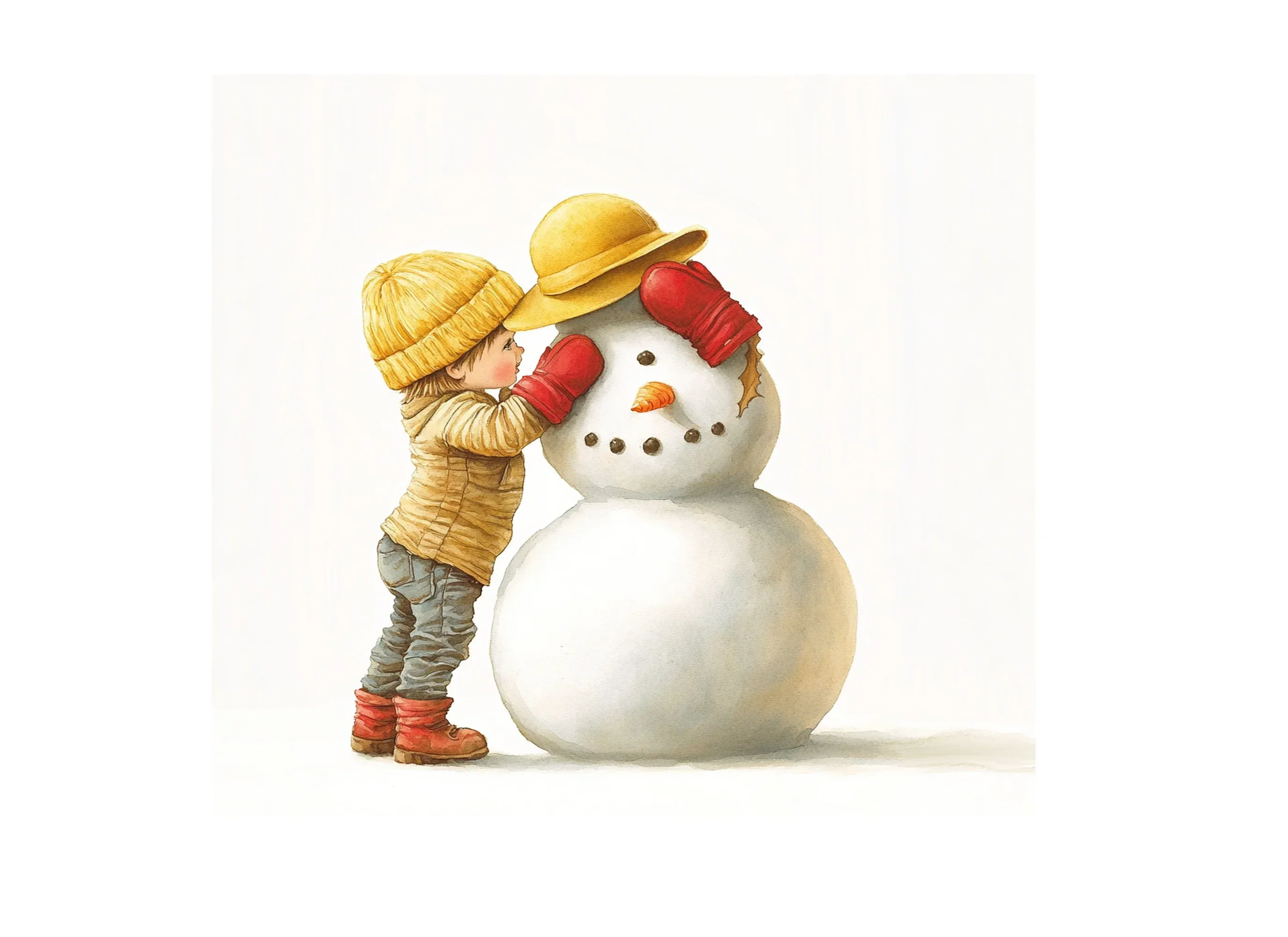 Children Building Snowman Clipart Bundle - Image 2