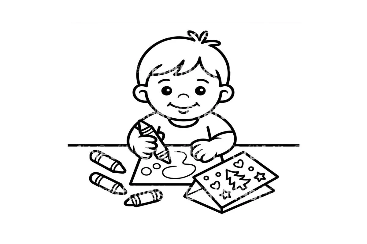 Children Drawing Christmas Pictures Coloring Books - Image 3