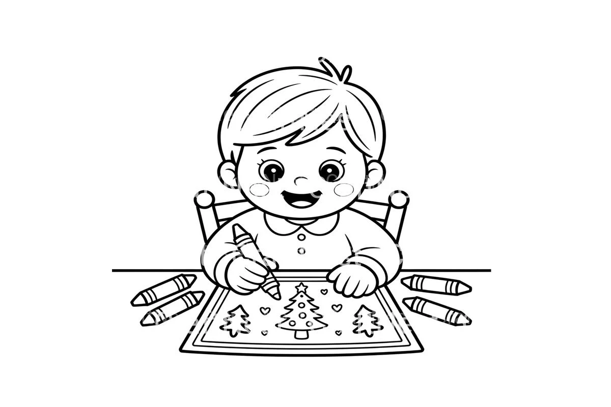 Children Drawing Christmas Pictures Coloring Books - Image 4