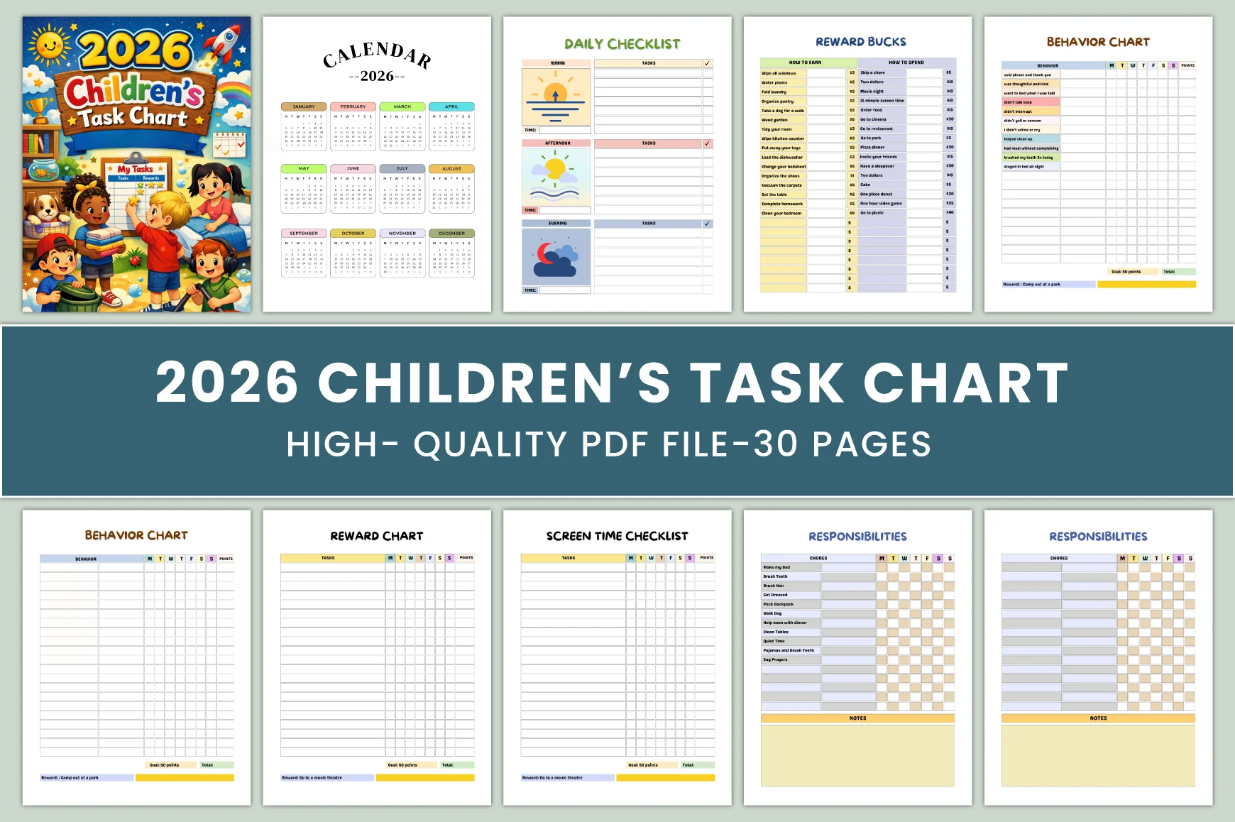 Children Task Chart Planner - Image 2