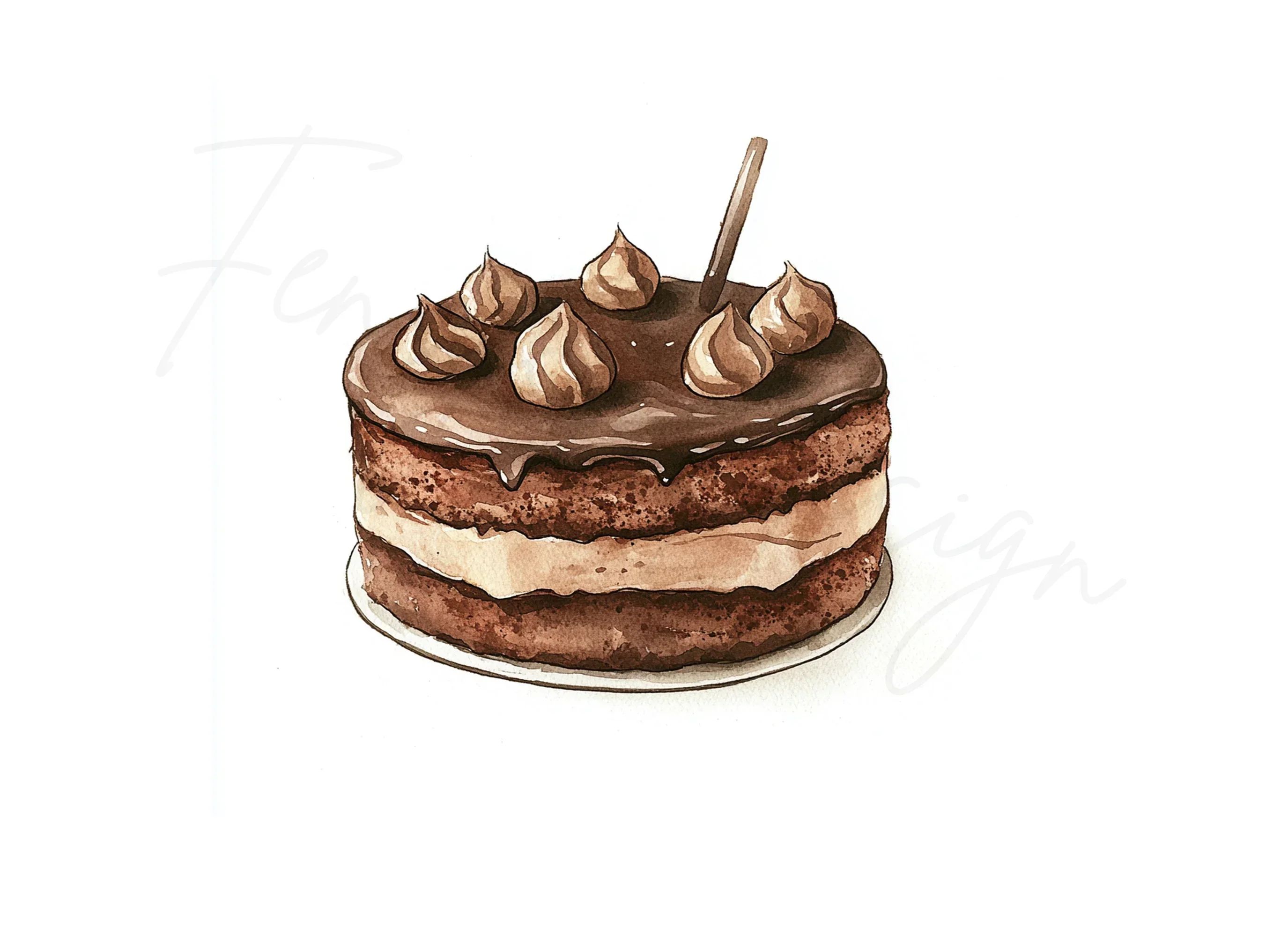Chocolate Layer Cake Clipart Bundle - Image 2