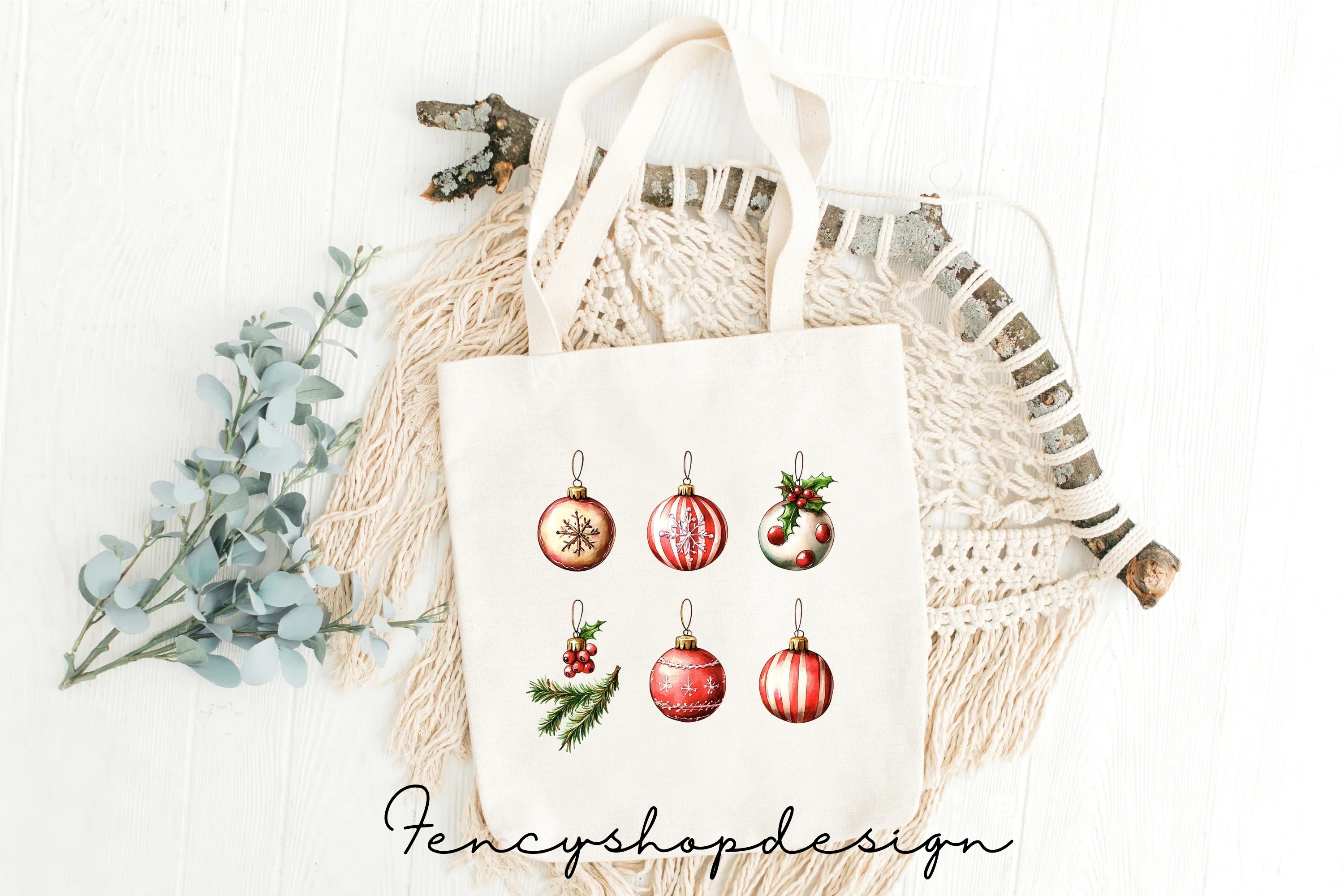 Christmas Angels and Bauble Clipart Bundle - Image 3