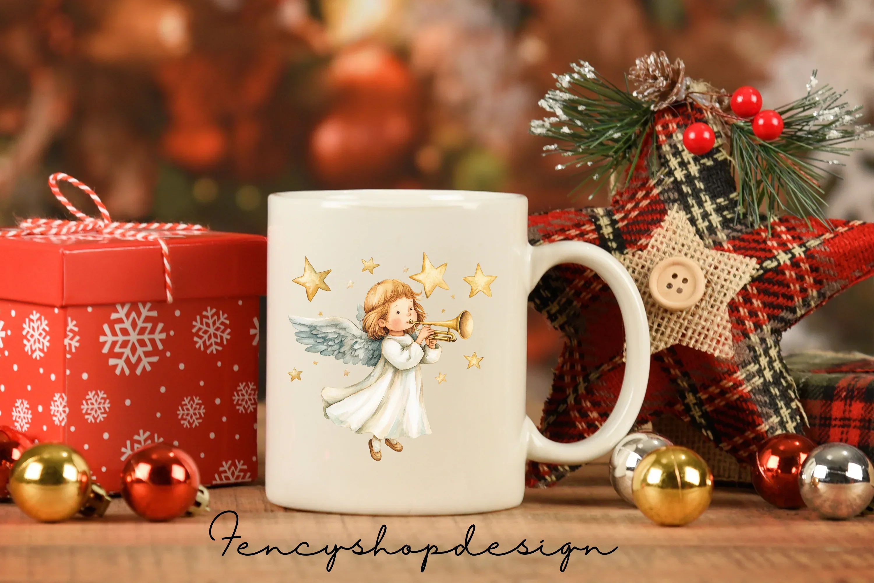 Christmas Angels and Bauble Clipart Bundle - Image 4