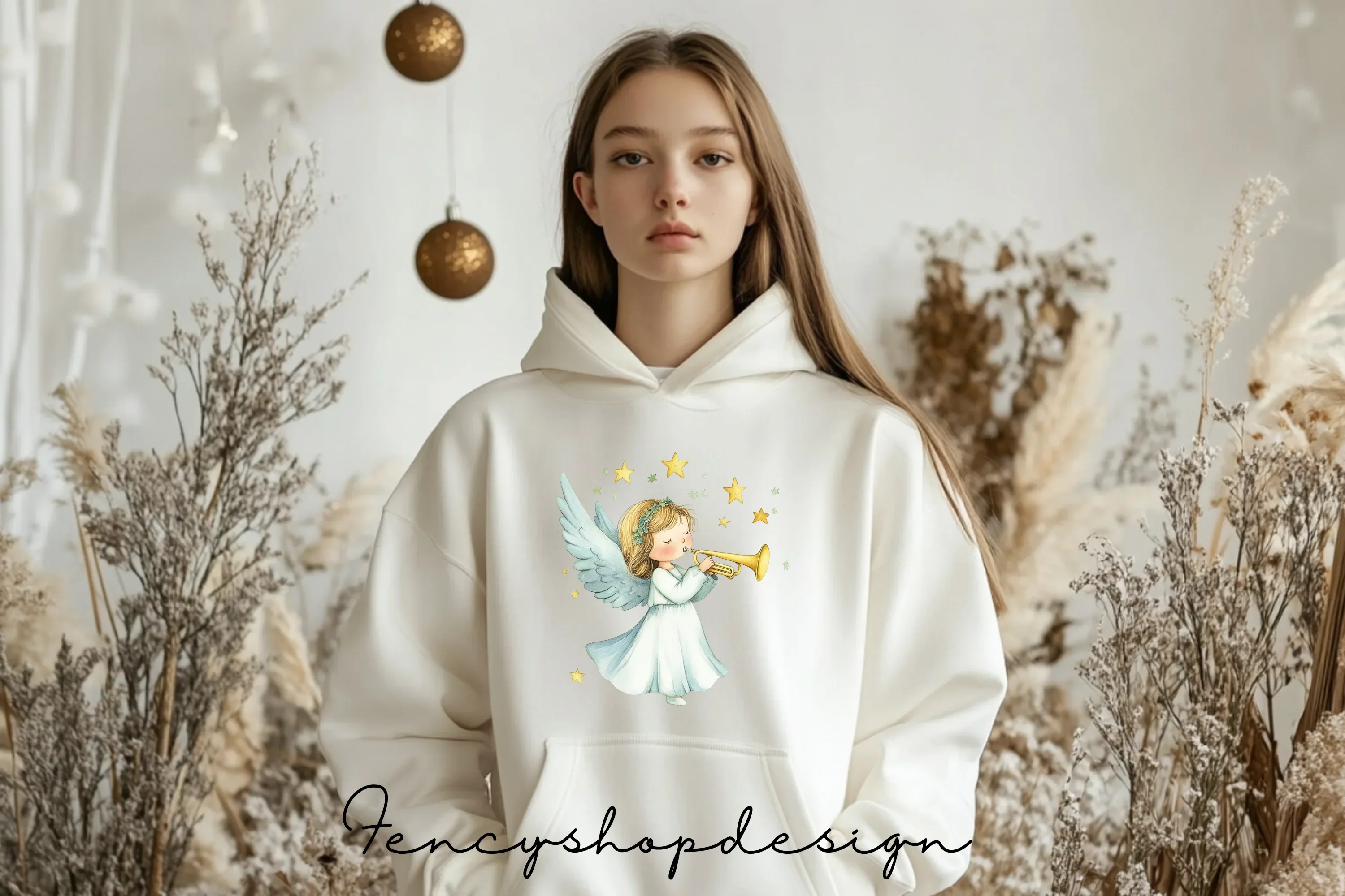 Christmas Angels and Bauble Clipart Bundle - Image 5