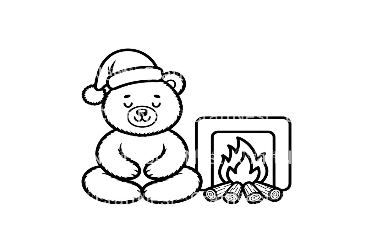 Christmas Bears by Fireplace Coloring Books - Image 4