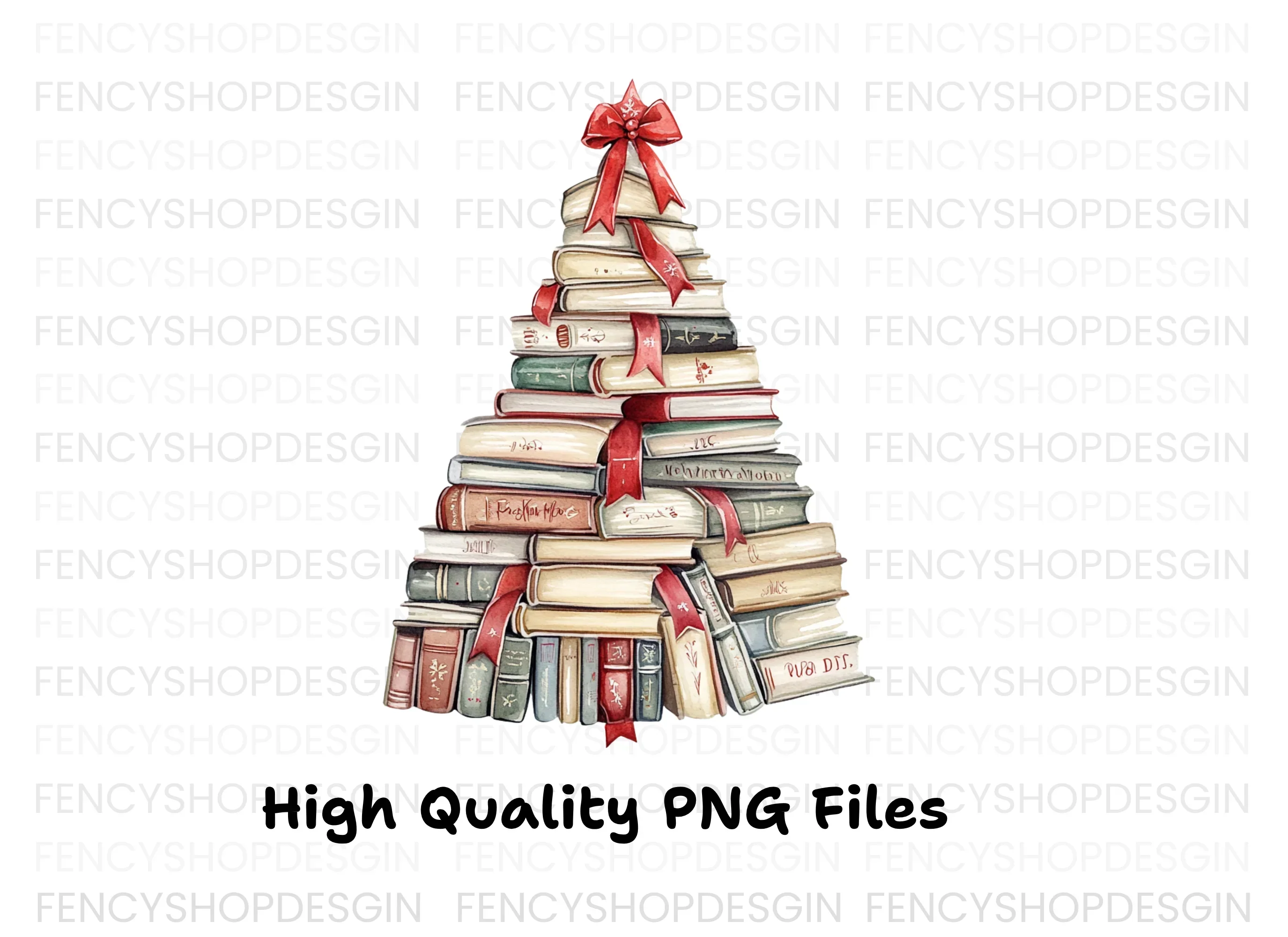 Christmas Book Tree Clipart Bundle - Image 2