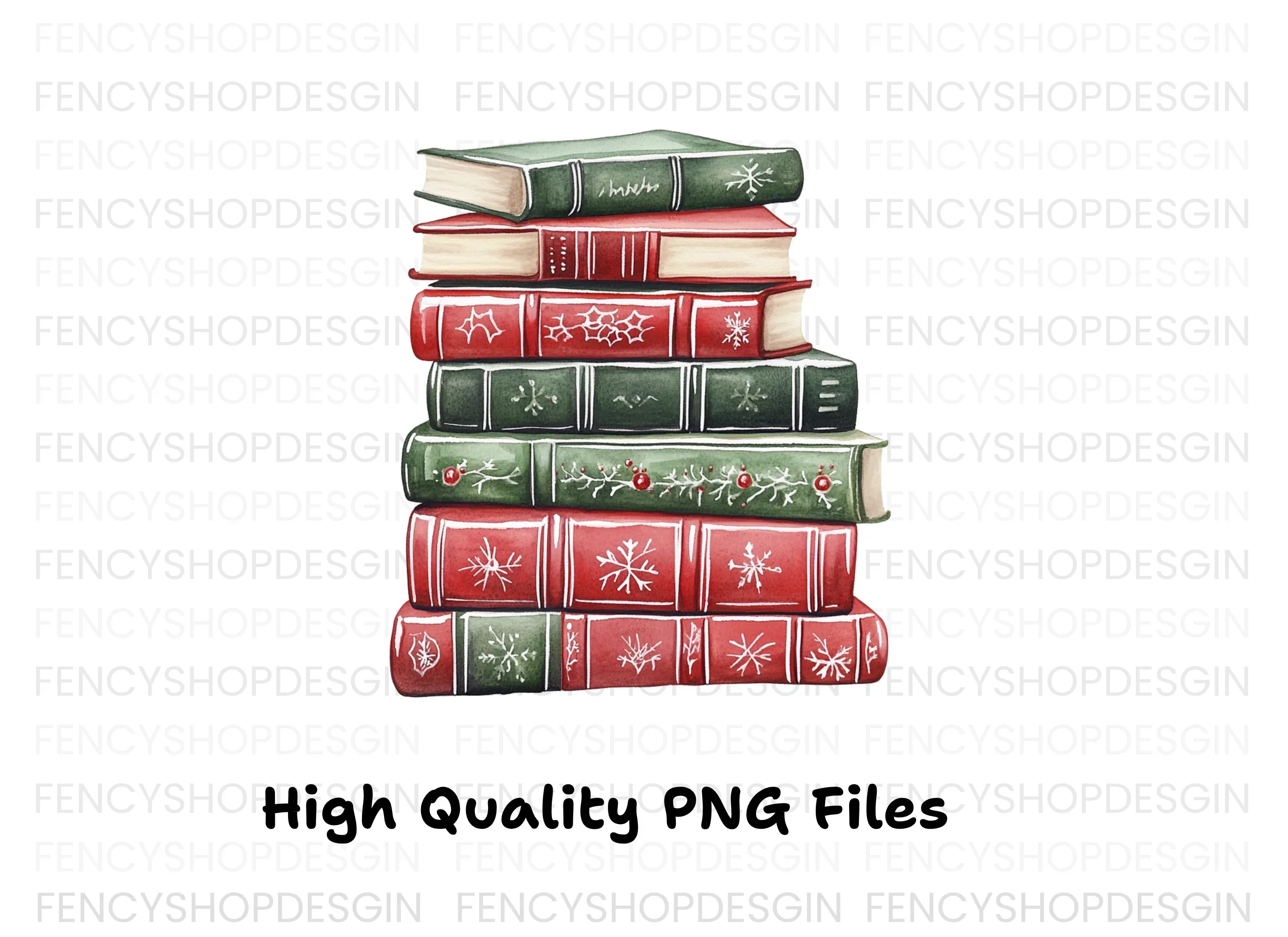 Christmas Books Stack Clipart Bundle - Image 2