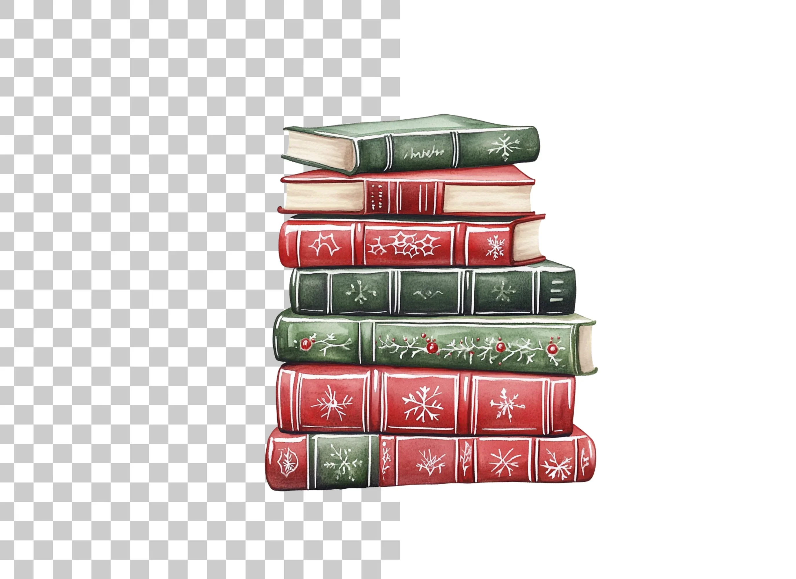 Christmas Books Stack Clipart Bundle - Image 6