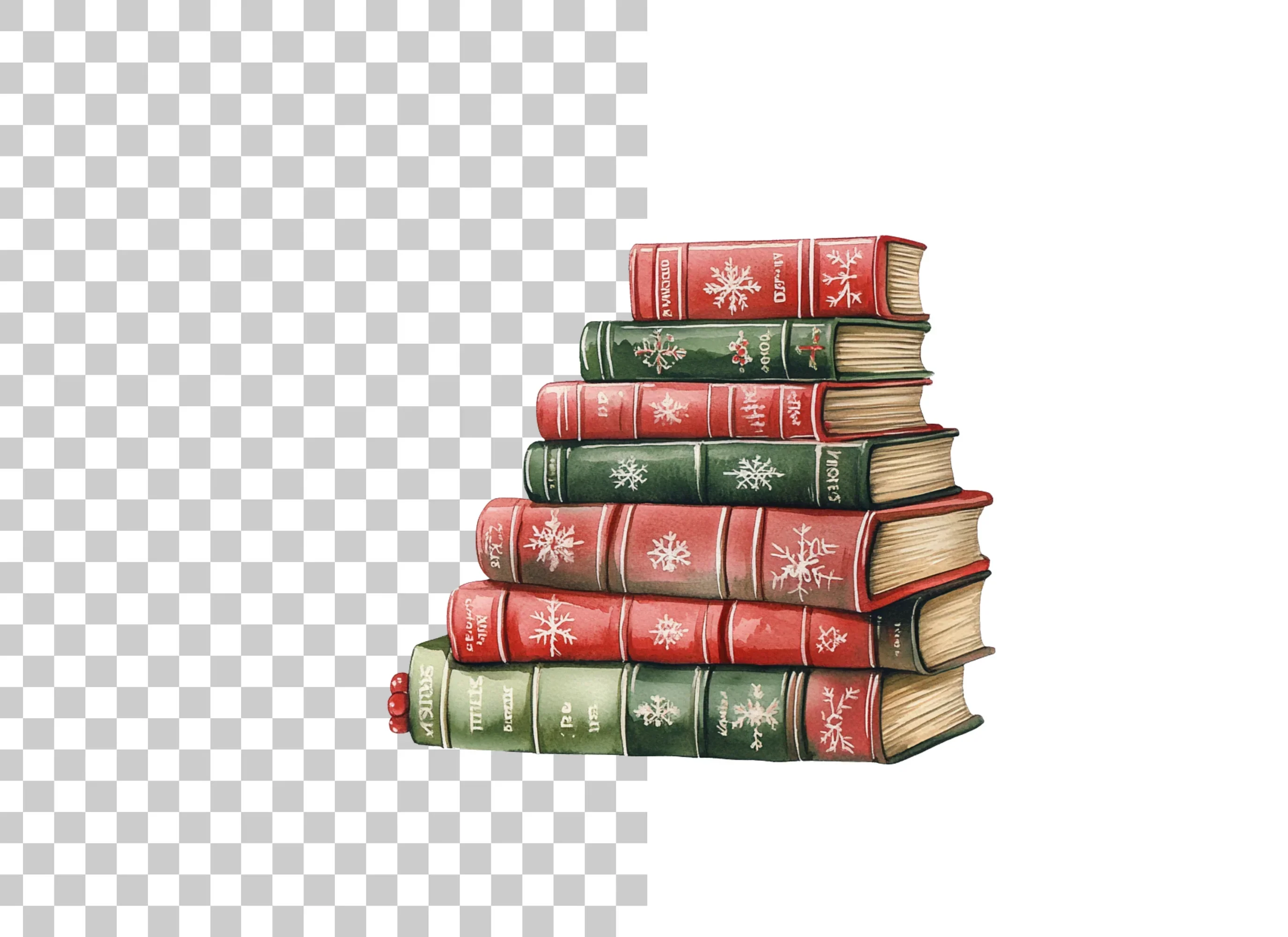 Christmas Books Stack Clipart Bundle - Image 2