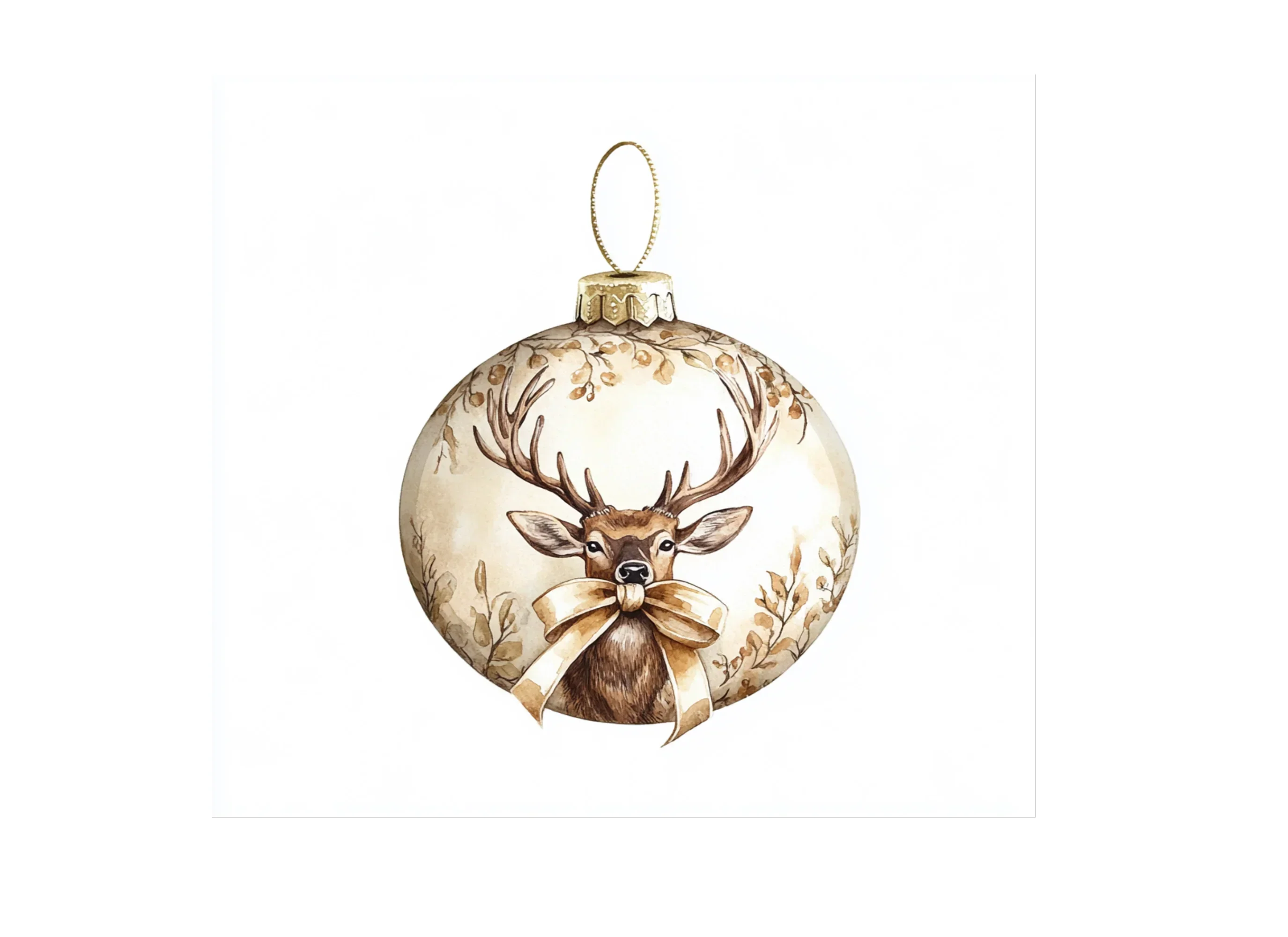 Christmas Deer Ornament Clipart Bundle - Image 2