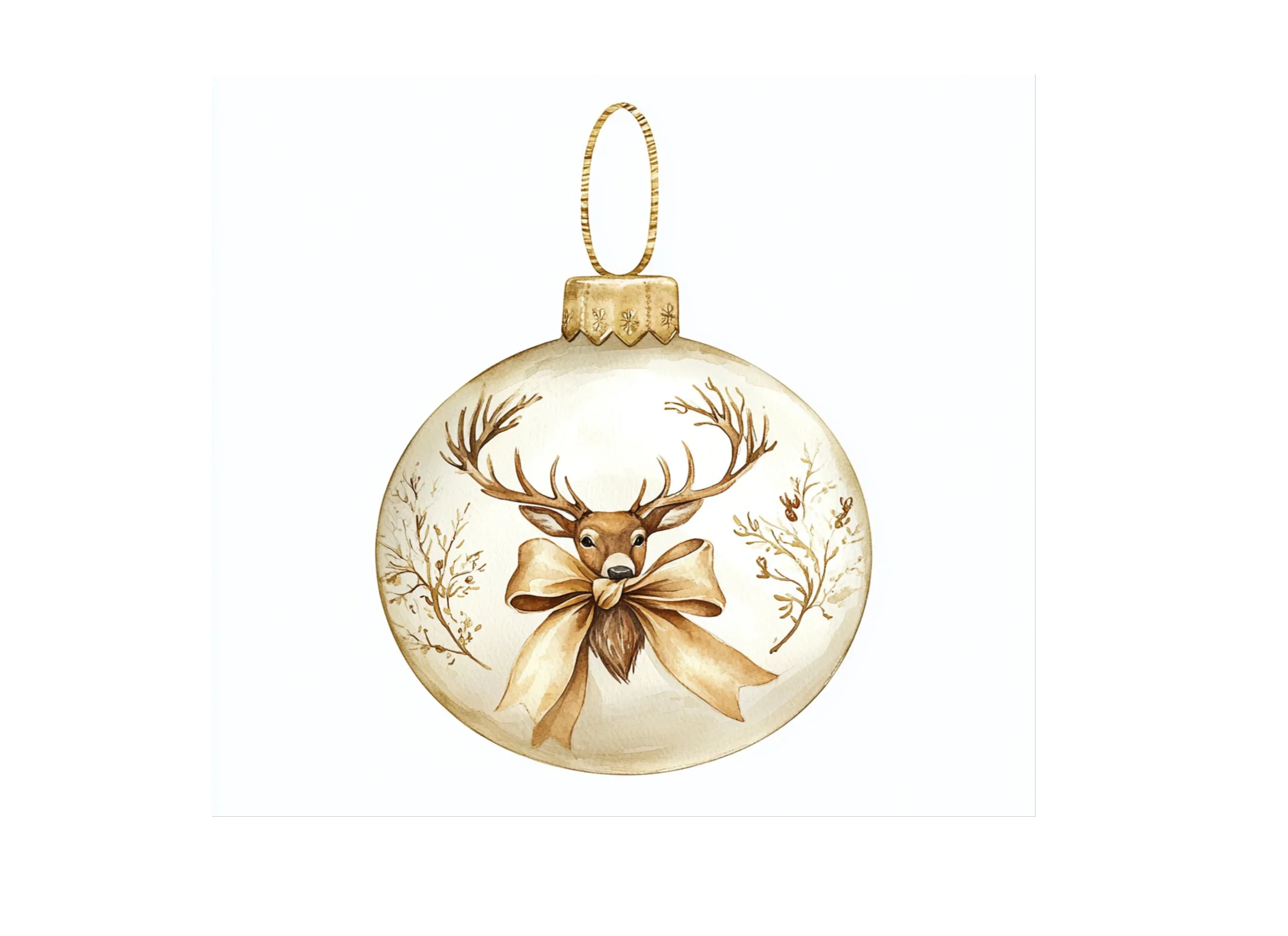 Christmas Deer Ornament Clipart Bundle - Image 3