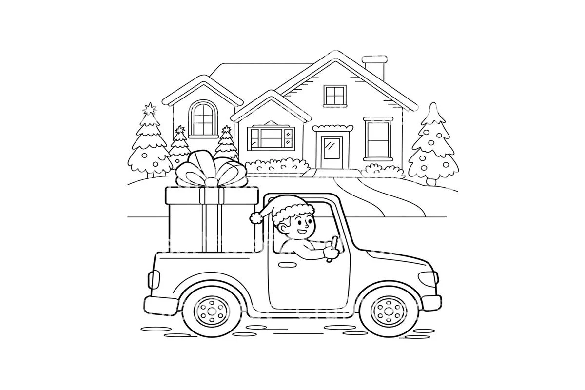 Christmas Delivery Truck Coloring Books - Image 3