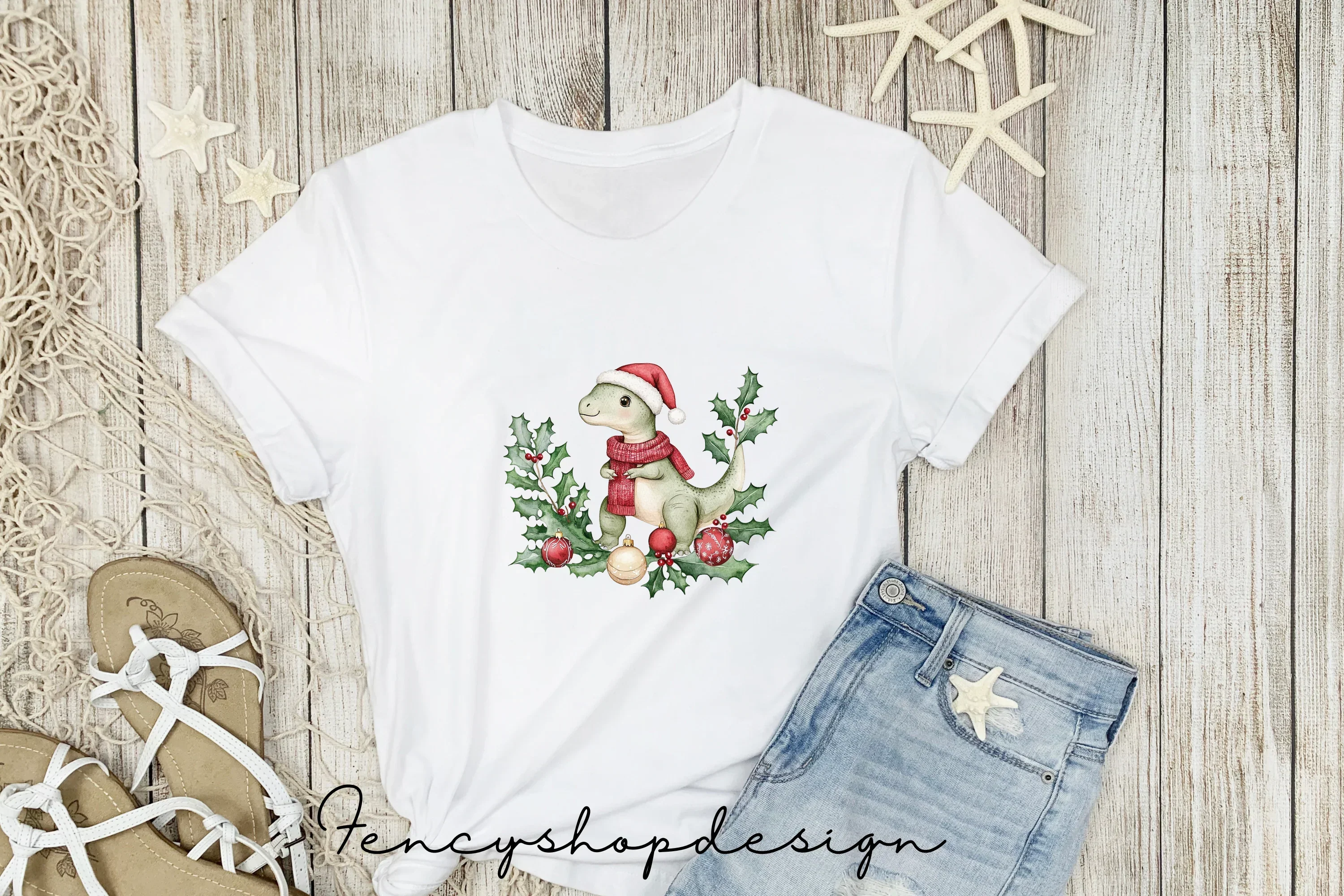 Christmas Dinosaurs Clipart Bundle - Image 5
