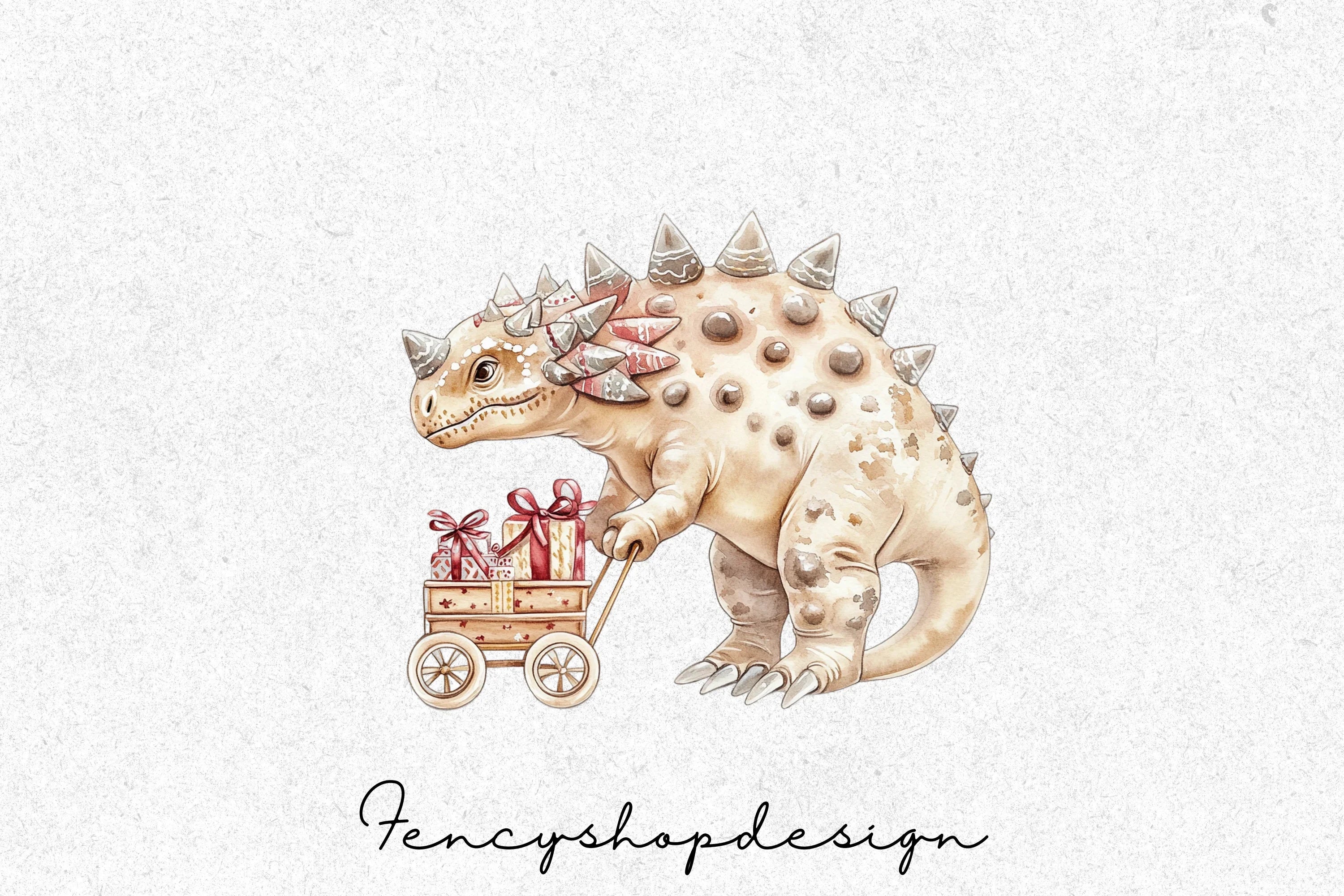 Christmas Dinosaurs Clipart Bundle - Image 8