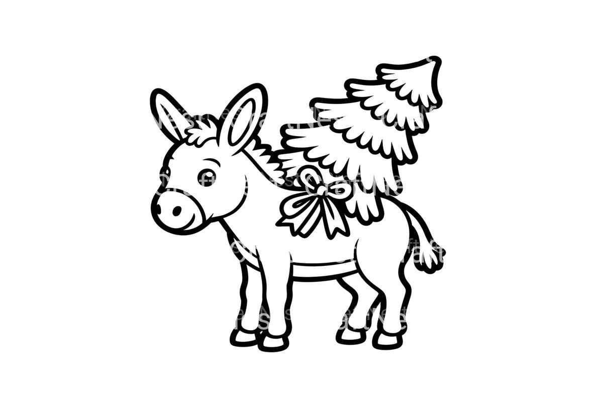 Christmas Donkey with Tree Coloring Books - Image 4