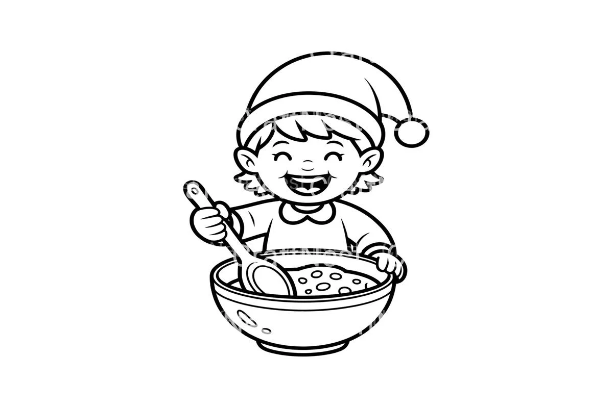 Christmas Elf Baking Fun Coloring Books - Image 3
