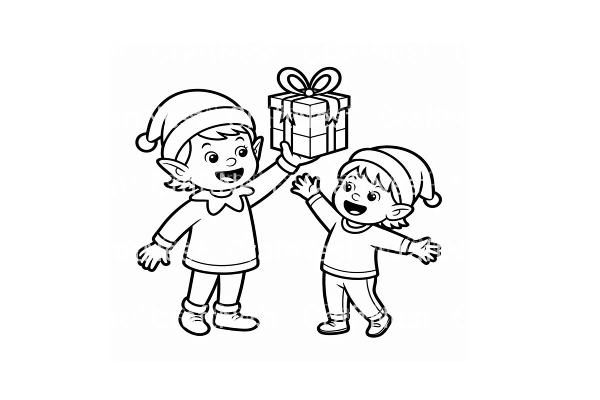 Christmas Elf Gift Exchange Coloring Books - Image 2