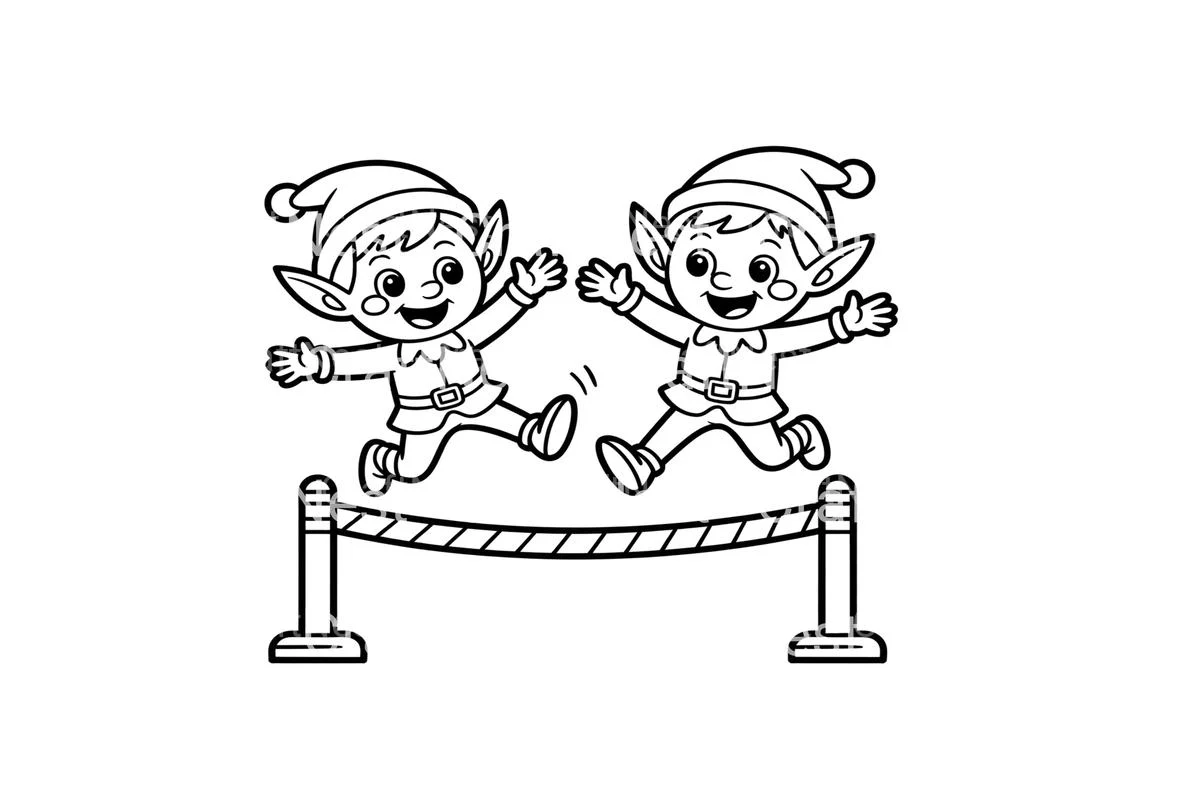 Christmas Elf Jumping Coloring Books - Image 2