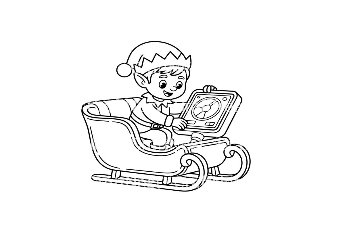 Christmas Elf Sleigh Ride Coloring Books - Image 2