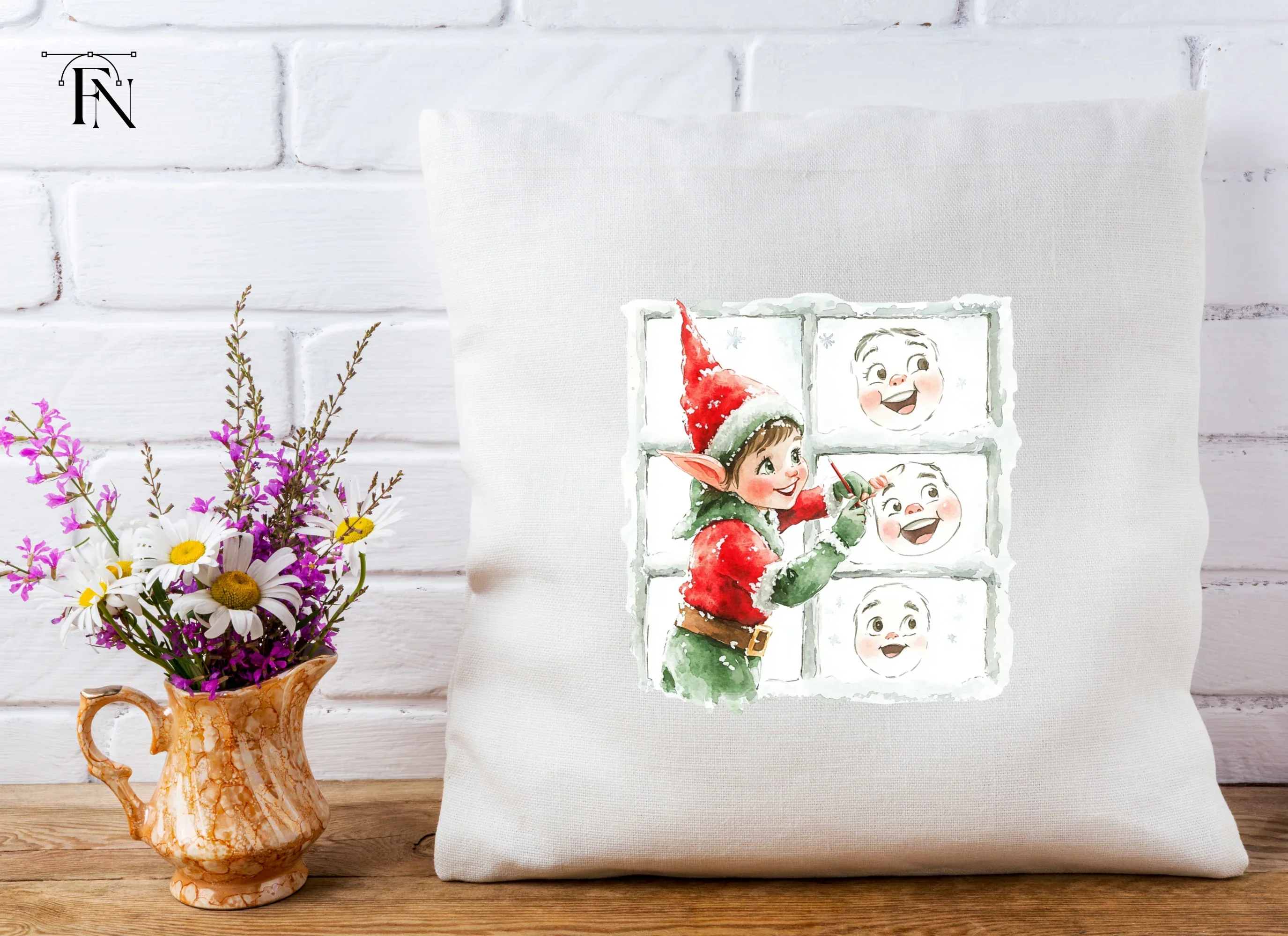 Christmas Elf Window Faces Clipart Bundle - Image 5