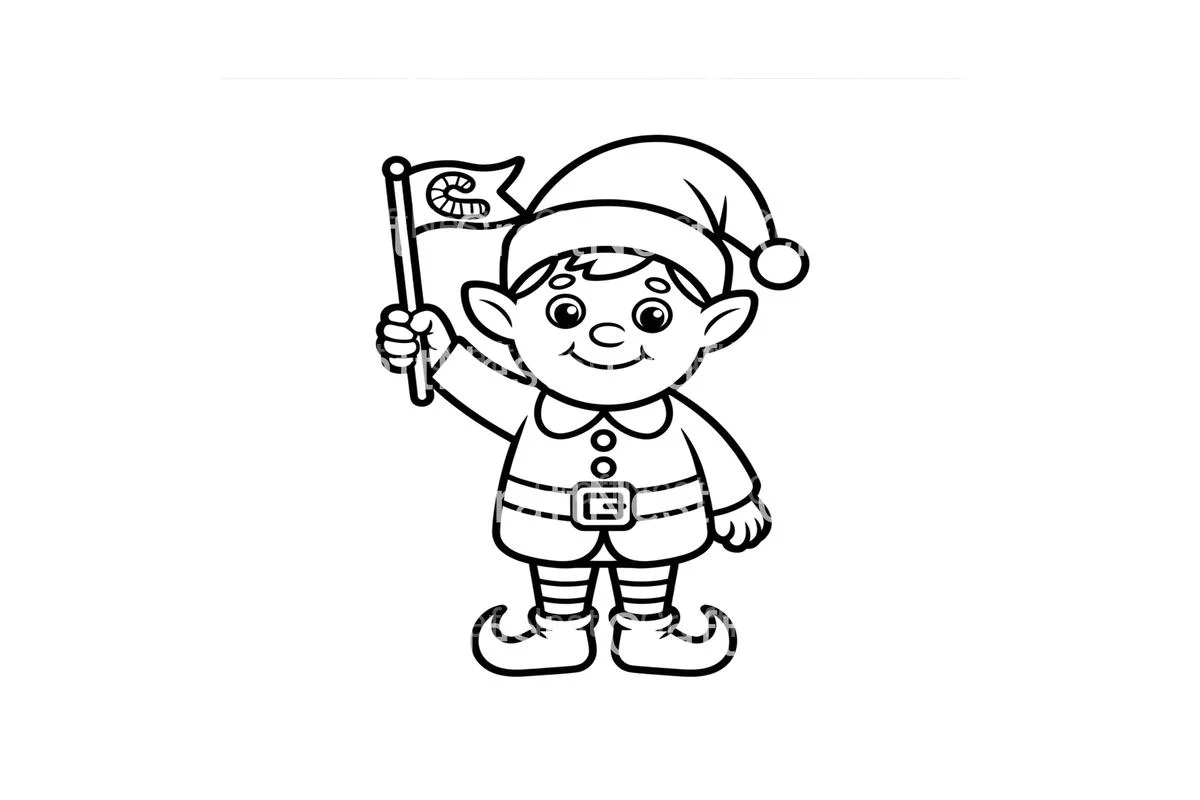 Christmas Elf with Flag Coloring Books - Image 4