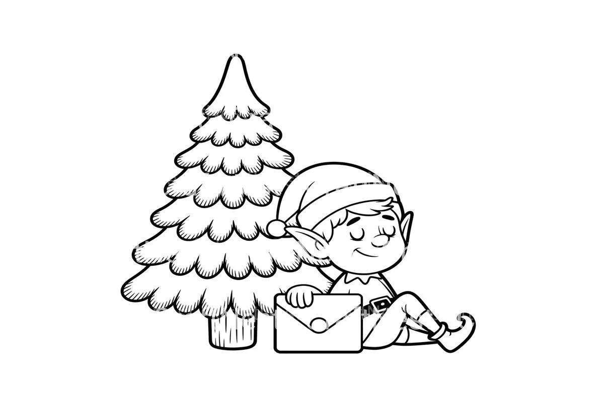 Christmas Elf with Tree Coloring Books - Image 4