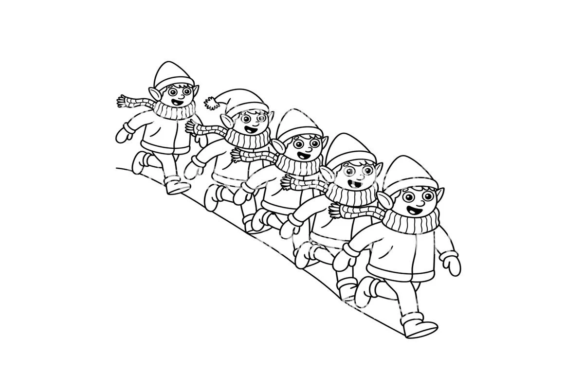 Christmas ElvesFun Coloring Books - Image 4