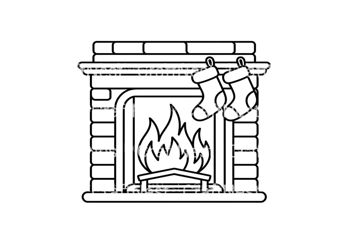 Christmas Fireplace Coloring Books - Image 2