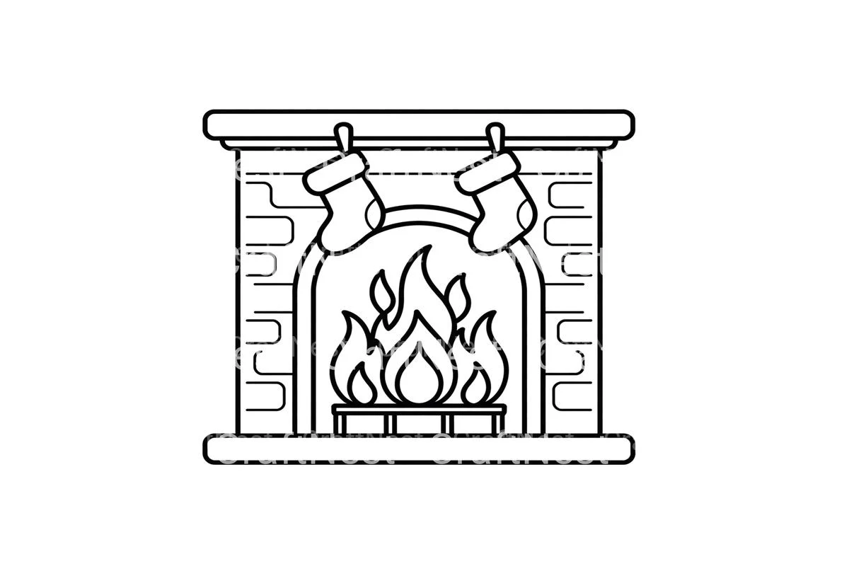 Christmas Fireplace Coloring Books - Image 4