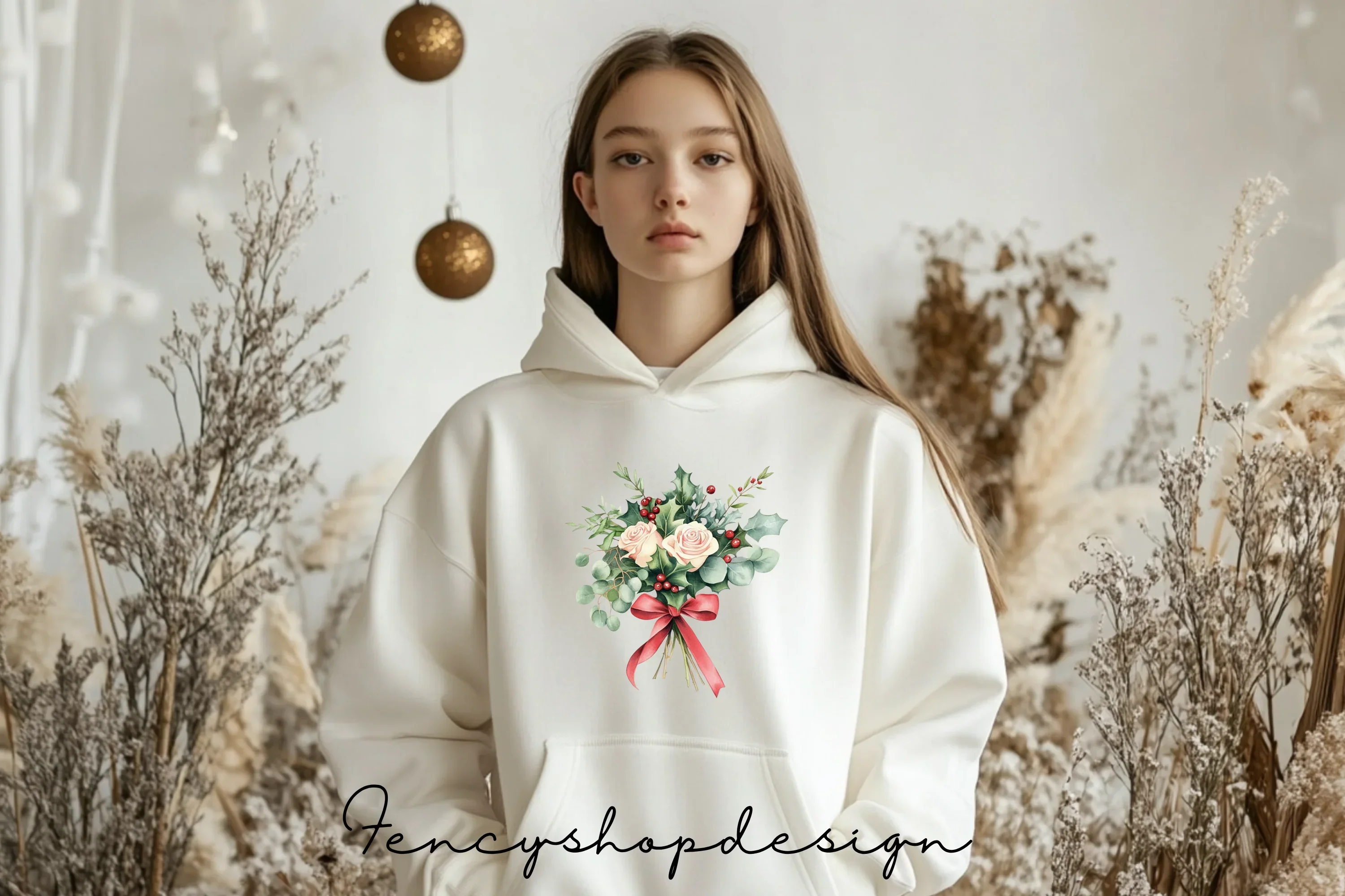 Christmas Flower Shop Clipart Bundle - Image 3