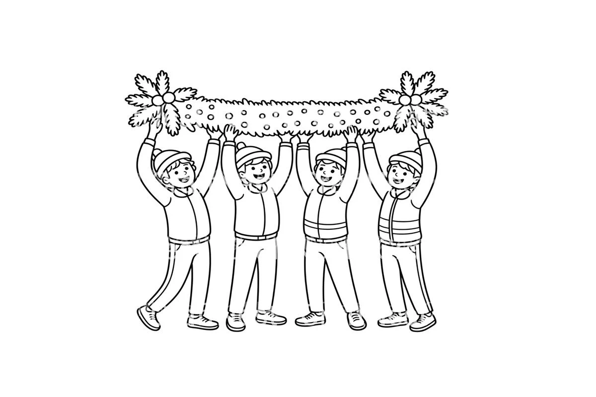 Christmas Garland for Kids Coloring Books - Image 2