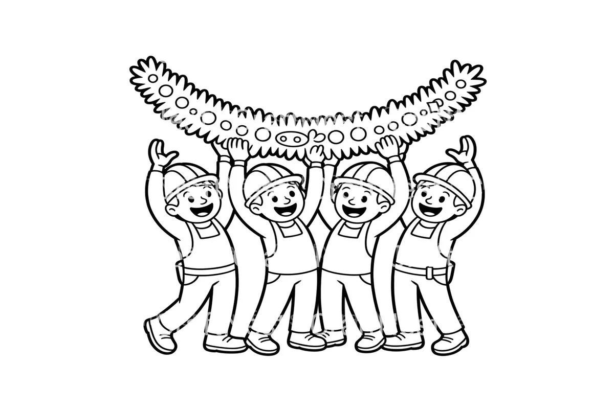 Christmas Garland for Kids Coloring Books - Image 3
