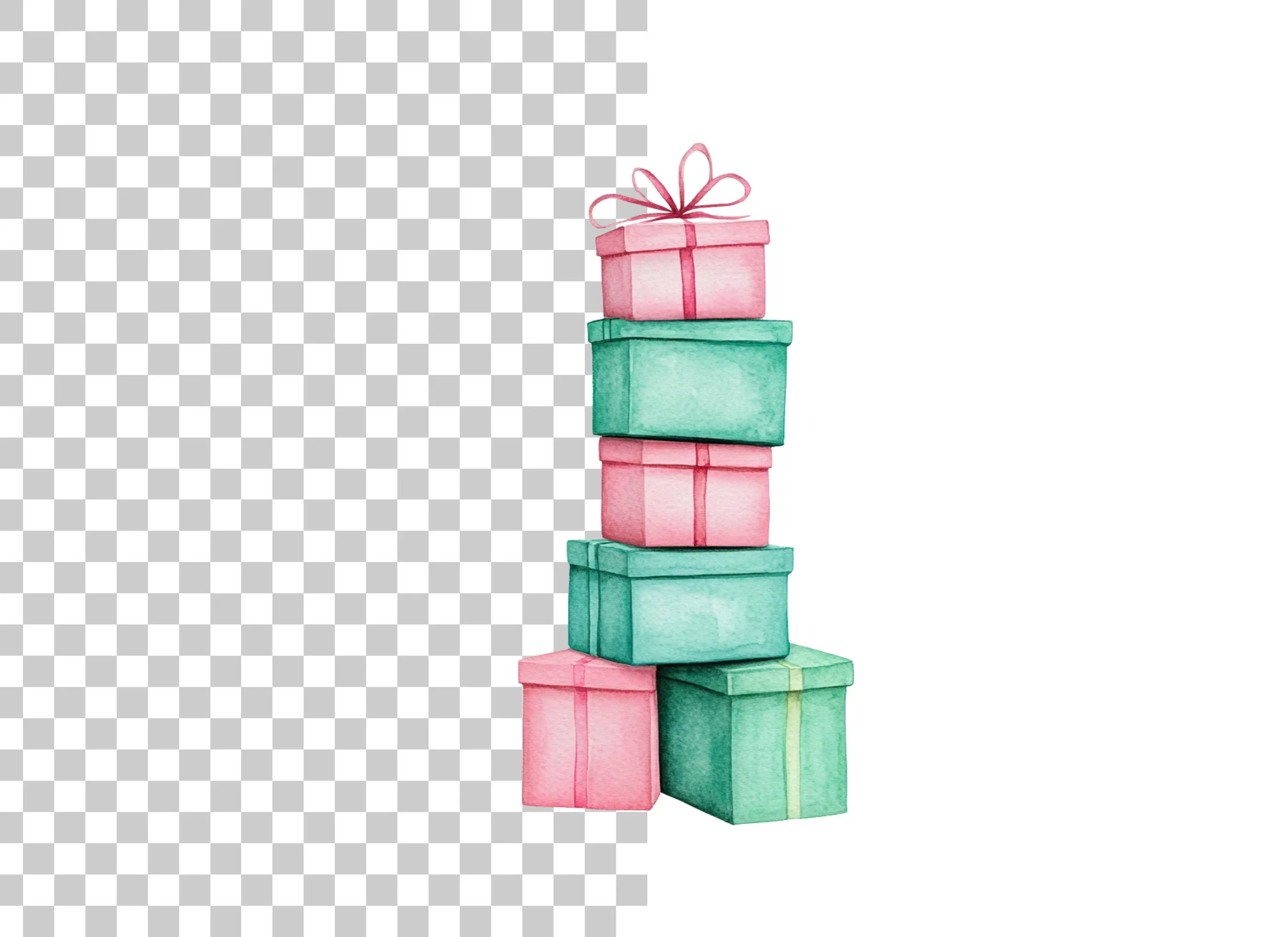 Christmas Gift Box Stacks Clipart Bundle - Image 2